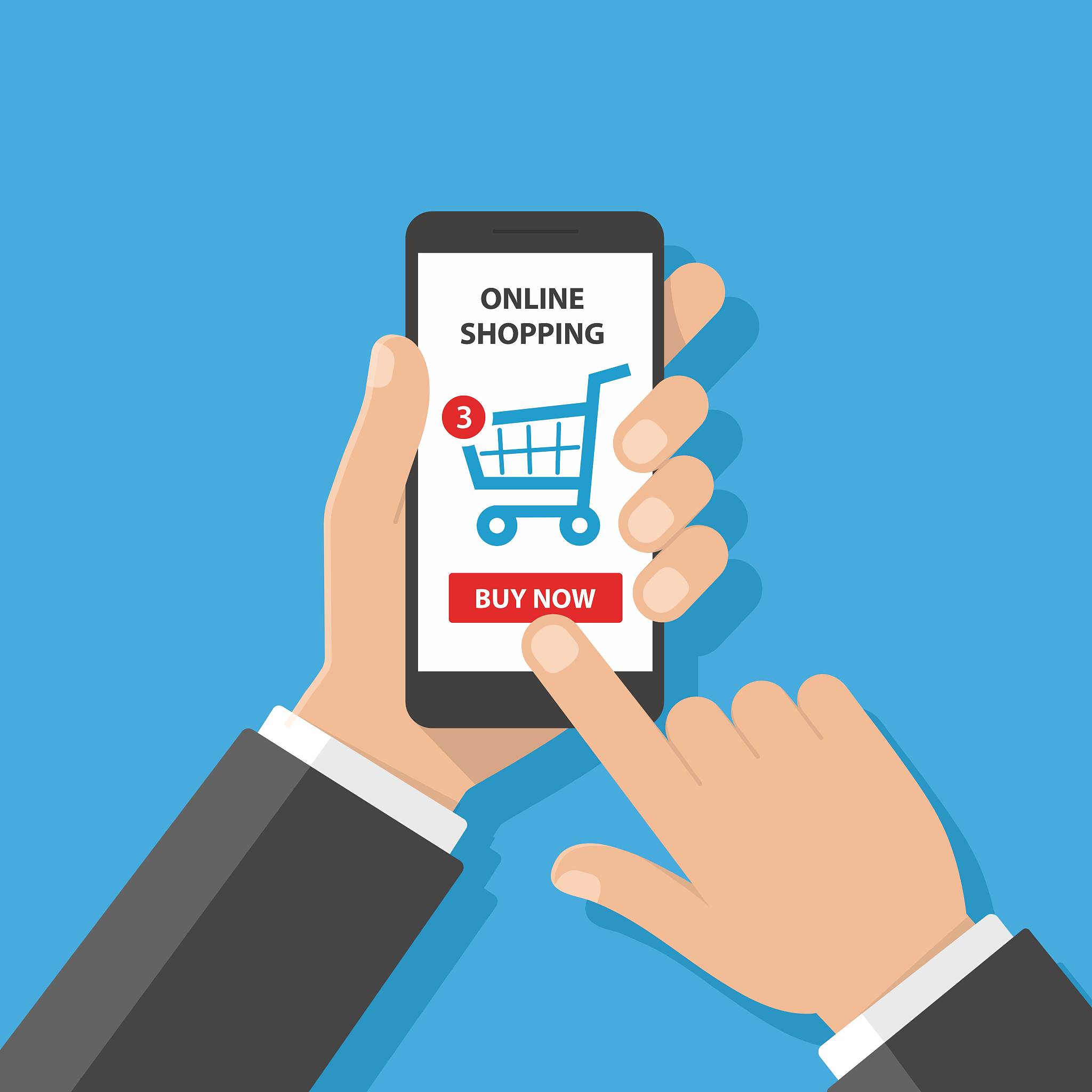man using smartphone to shop online