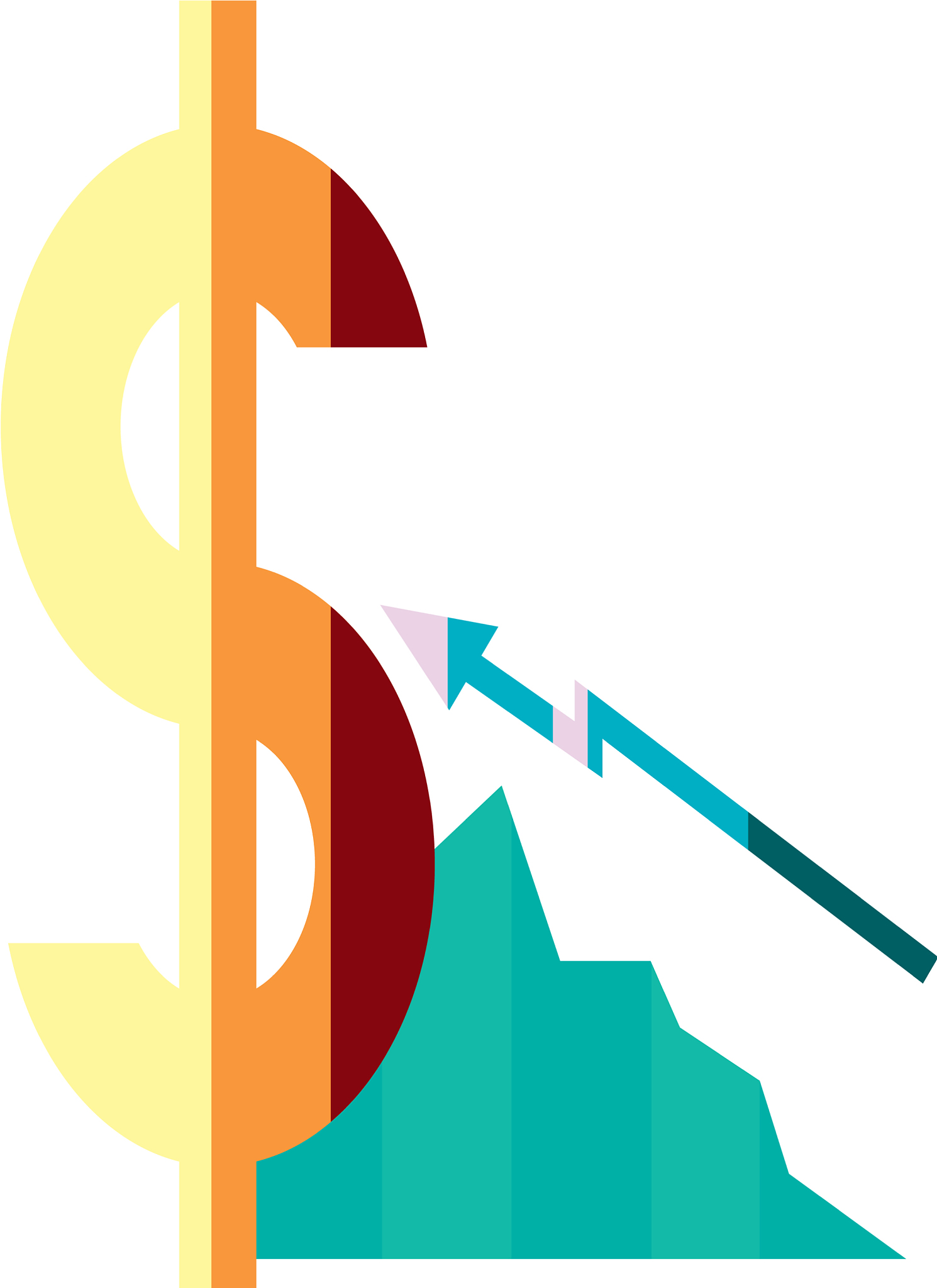 business chart arrow dollar