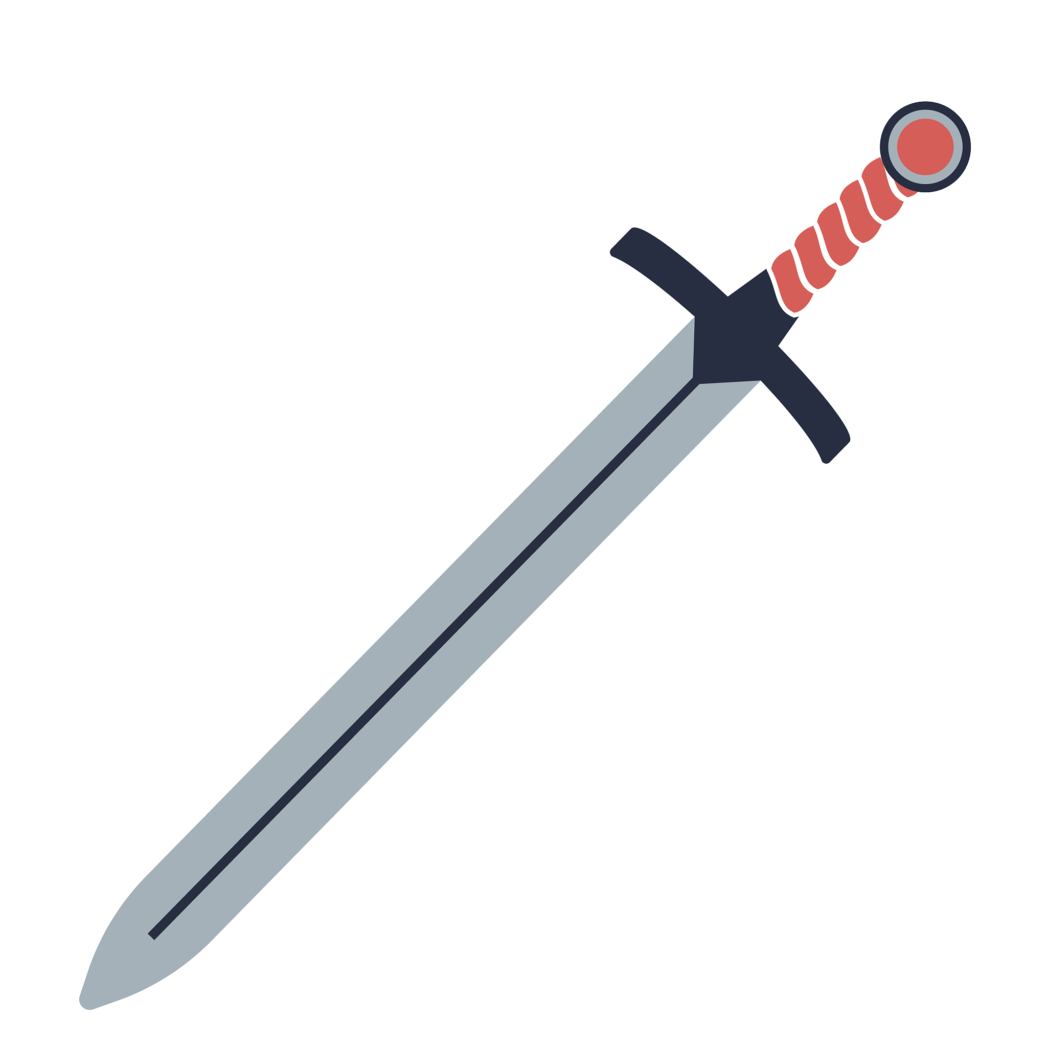 sword flat illustration on white
