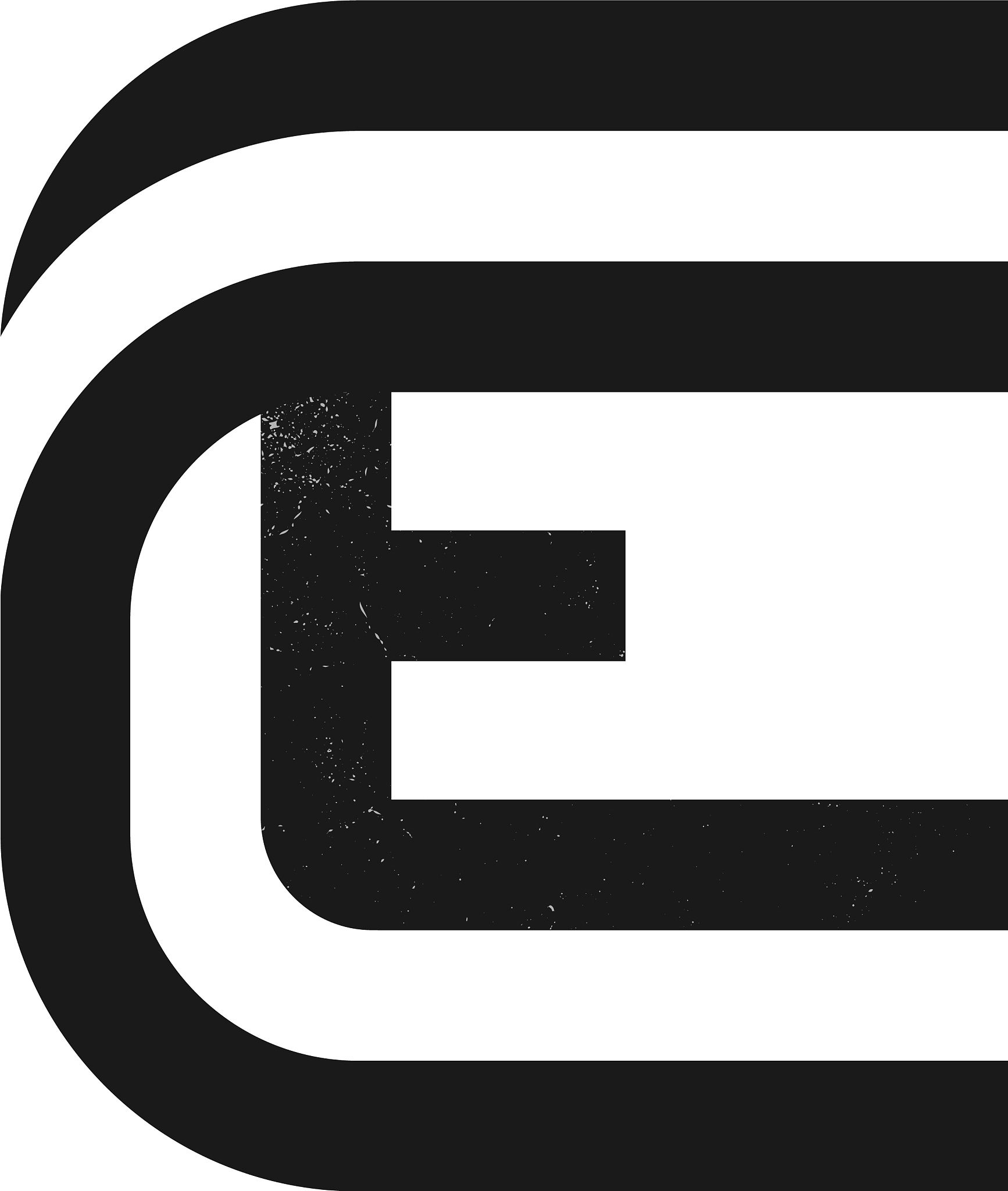 e letter logo formed two parallel lines with