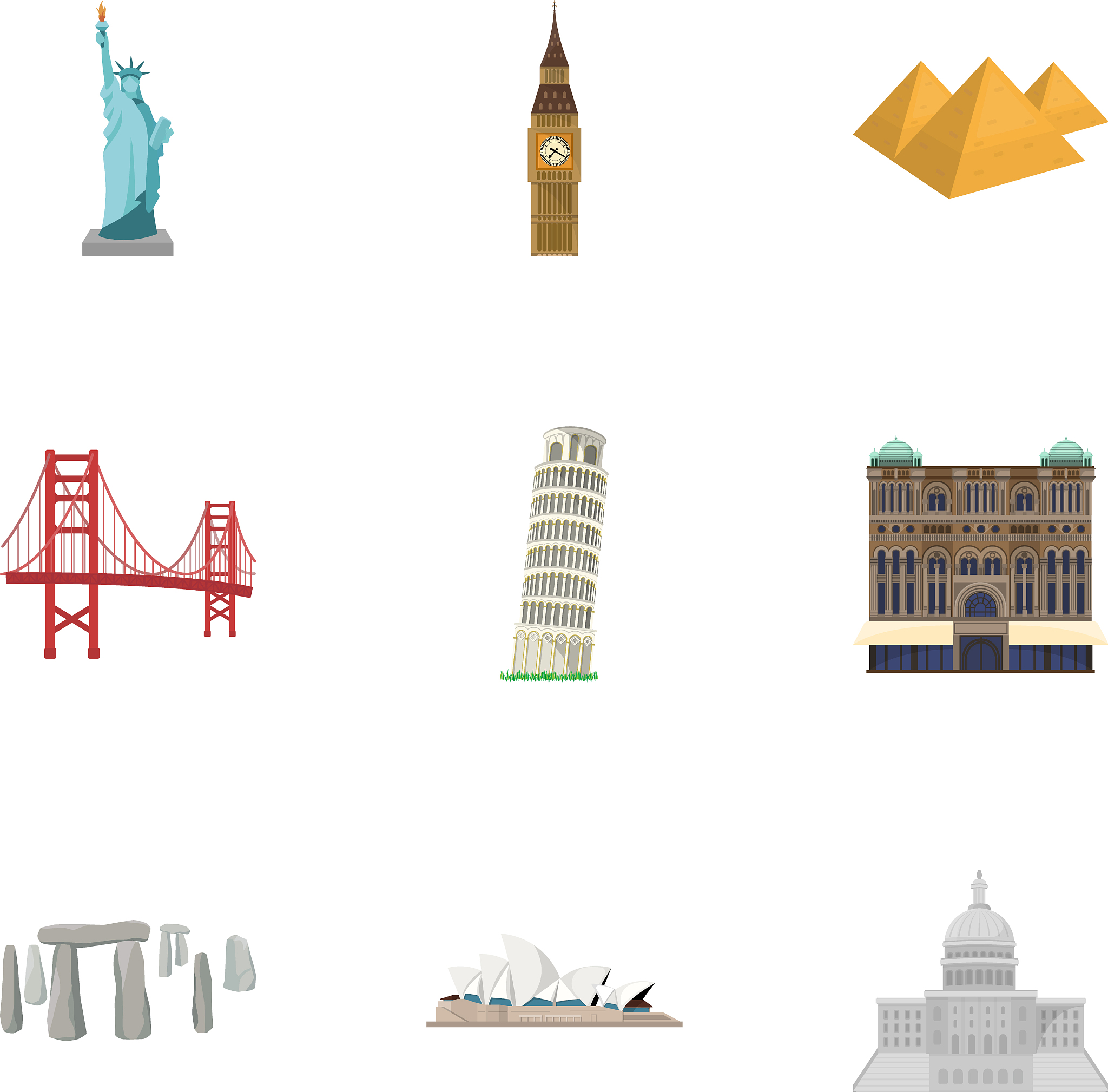 sights of the countries of the world famous
