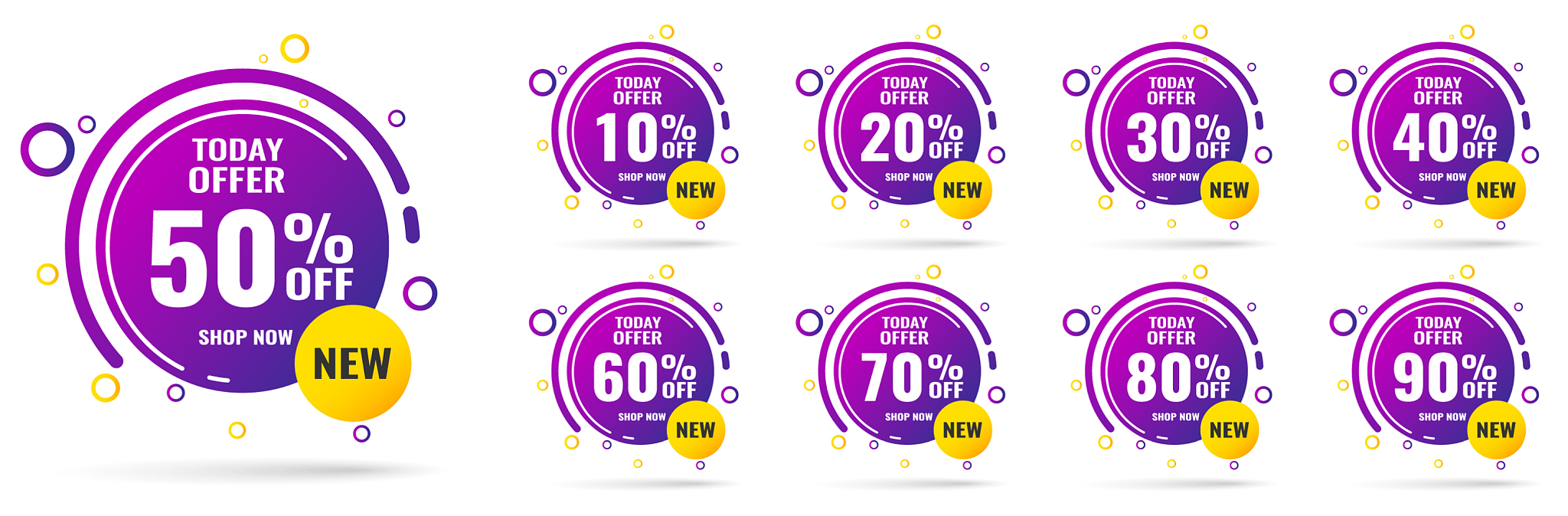 sale tags set badges template 10 off