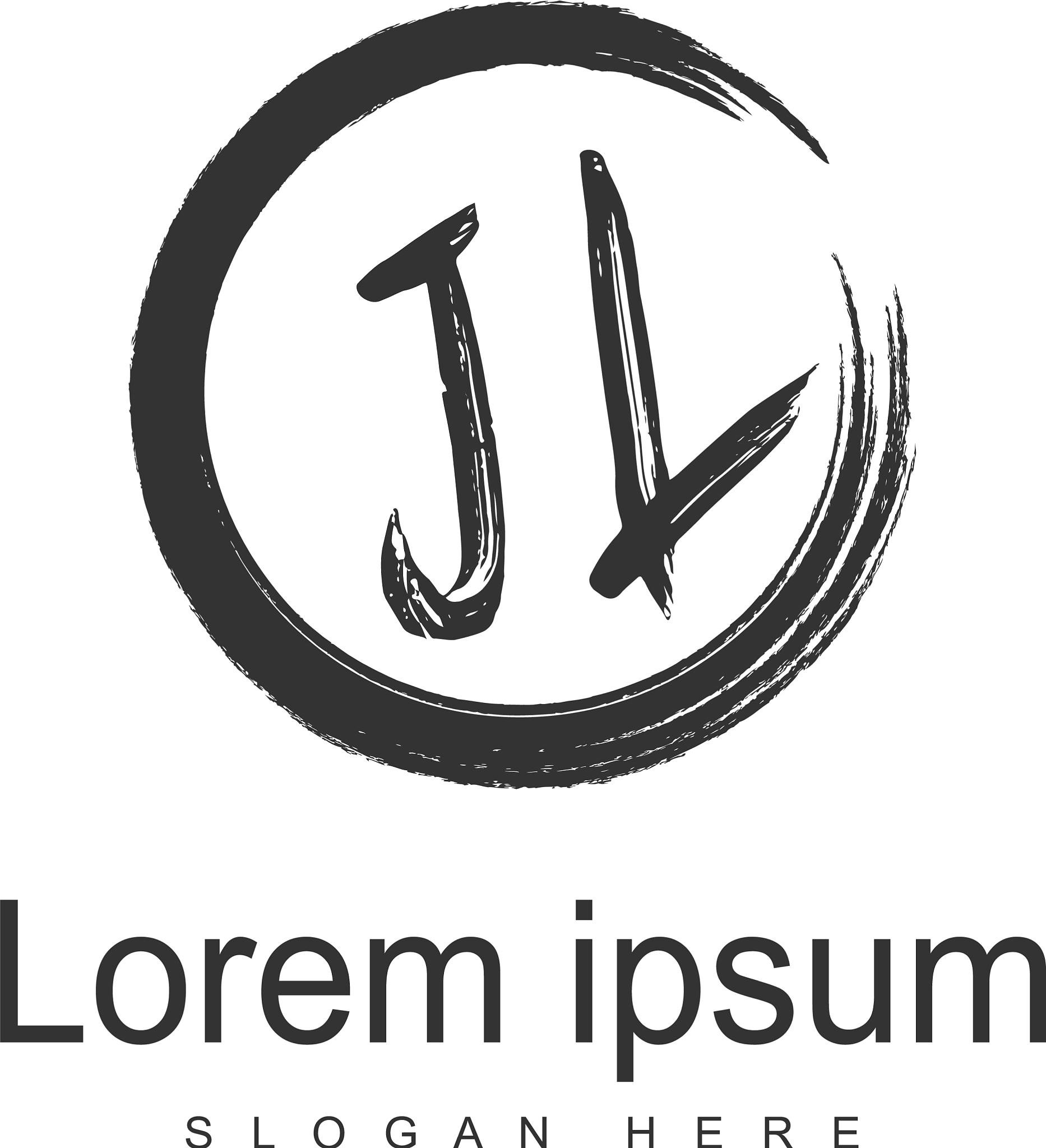 initial jl logo template with modern frame