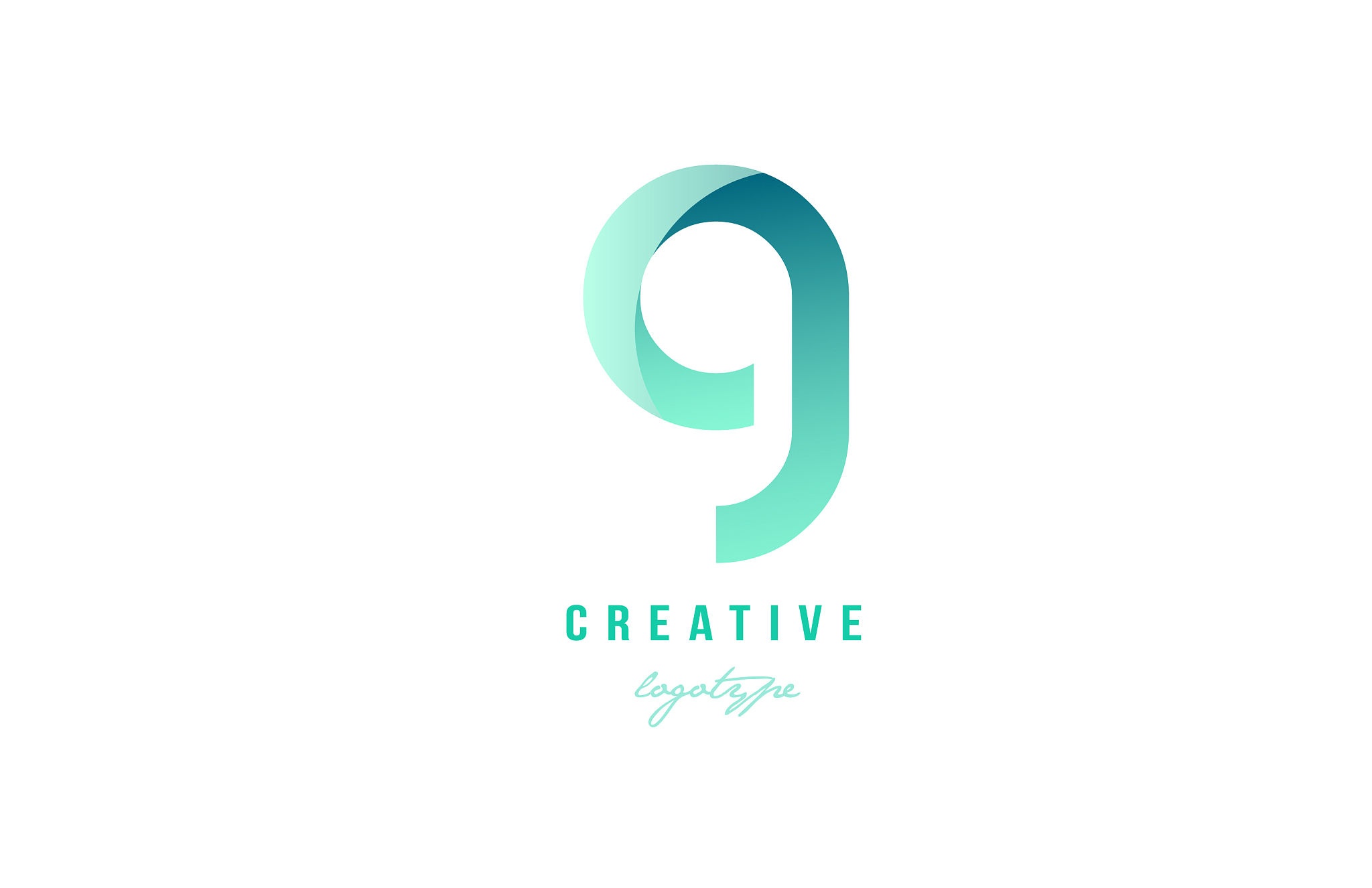 g green pastel gradient alphabet letter logo icon