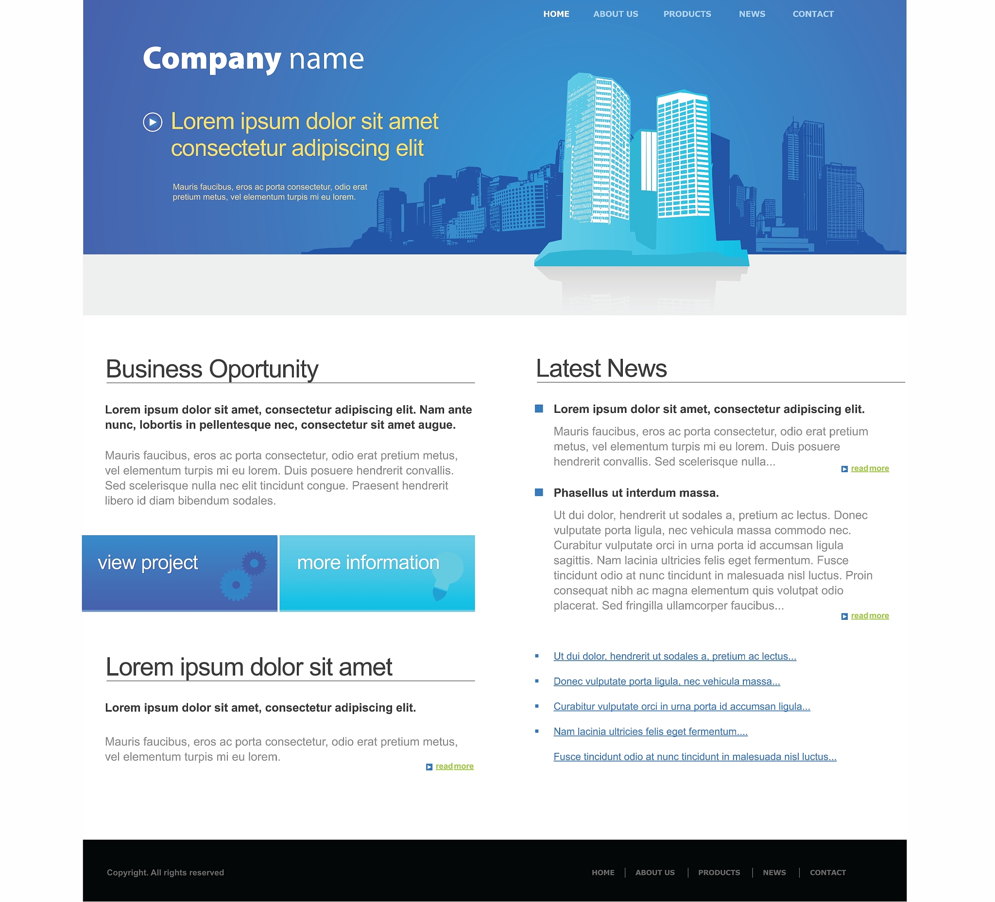 website template with city