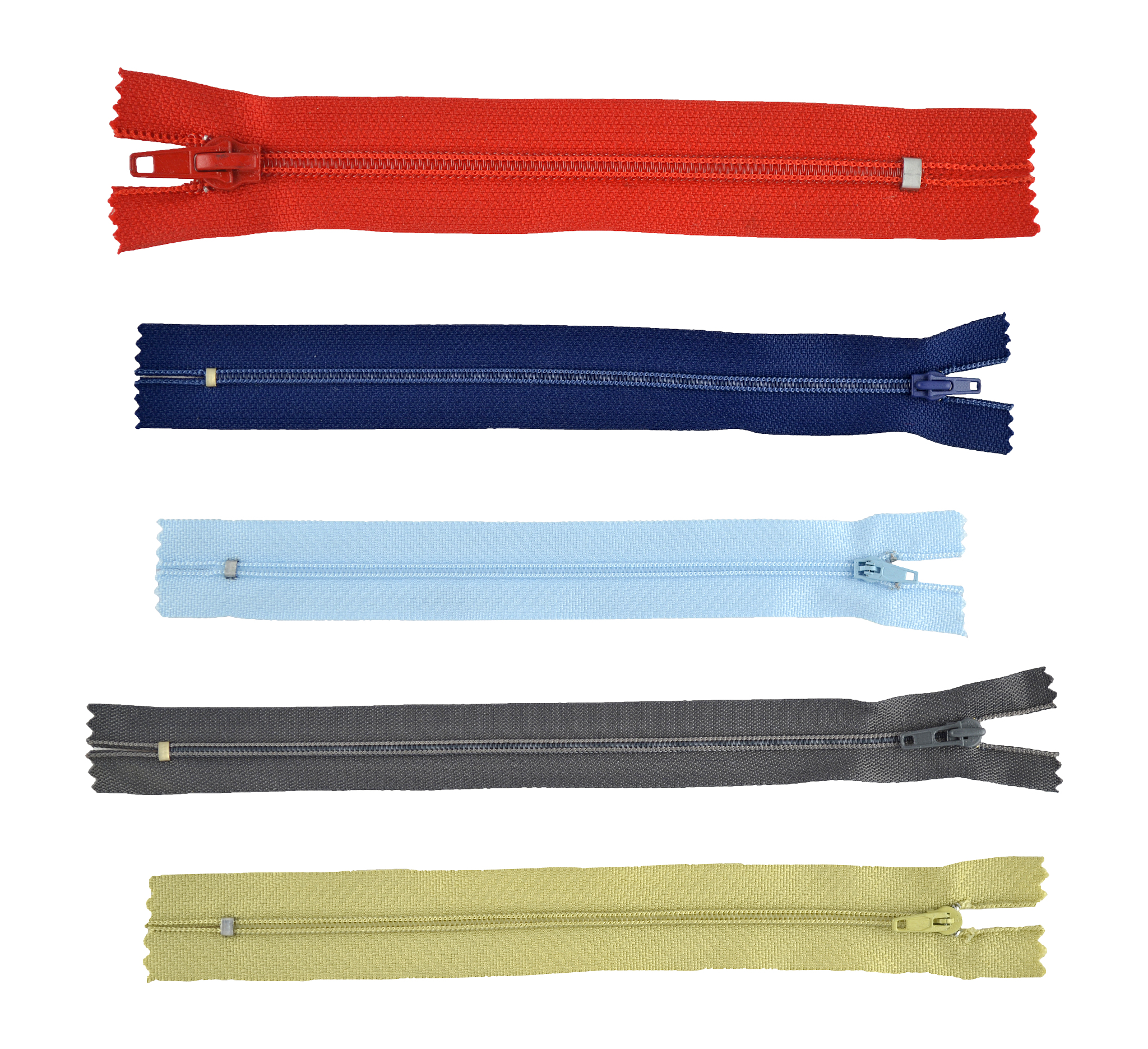 colorful zippers