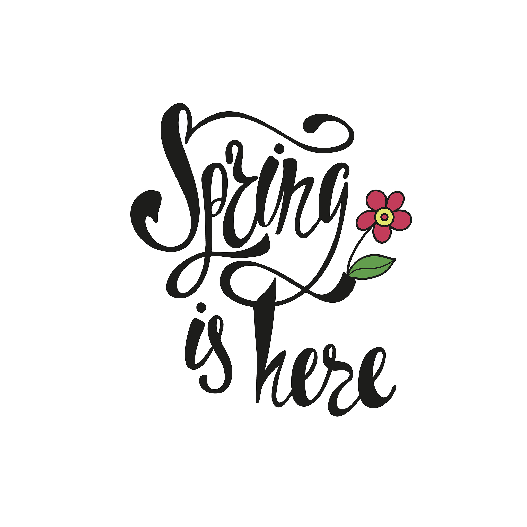 spring is here calligraphic text