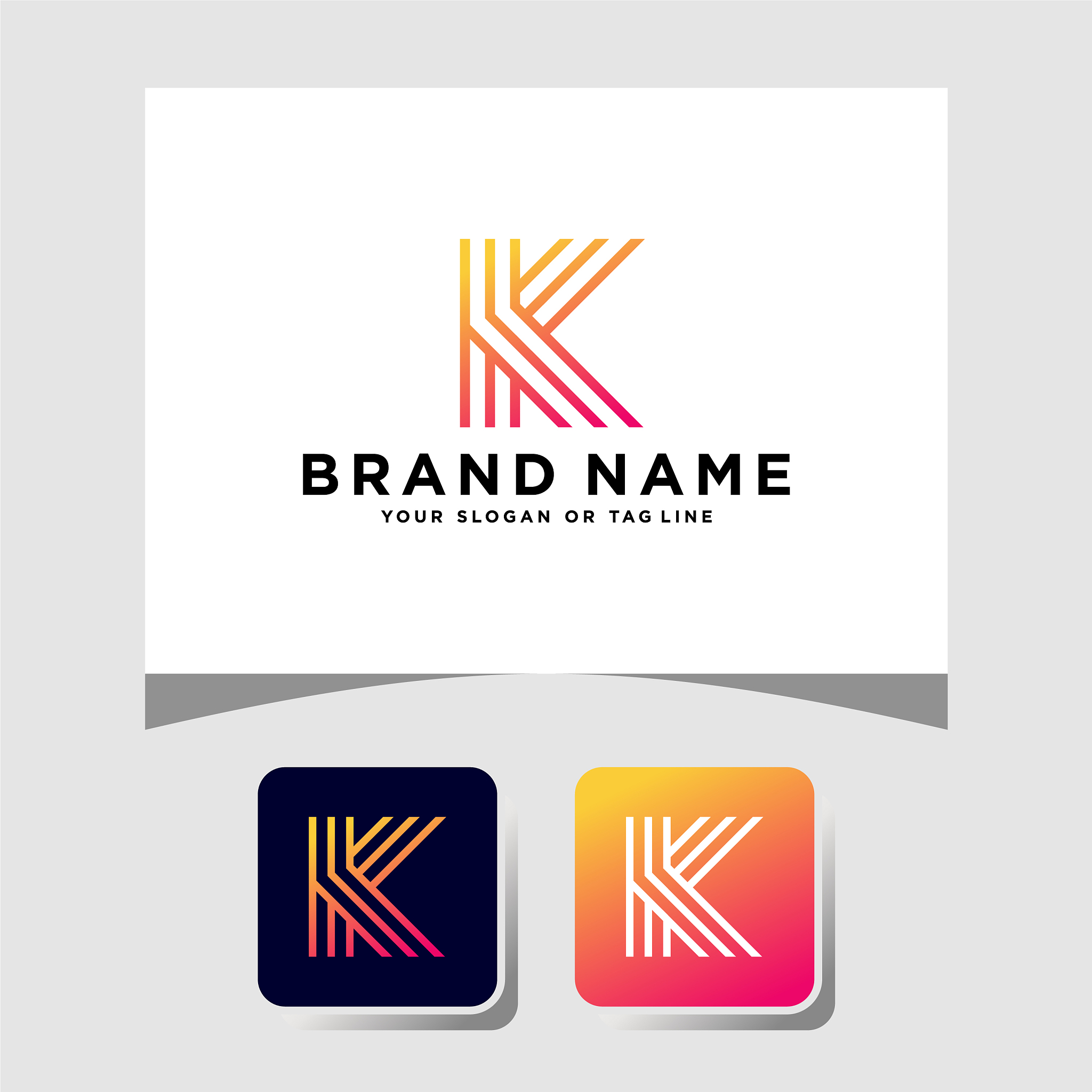 colorful logo design letter k