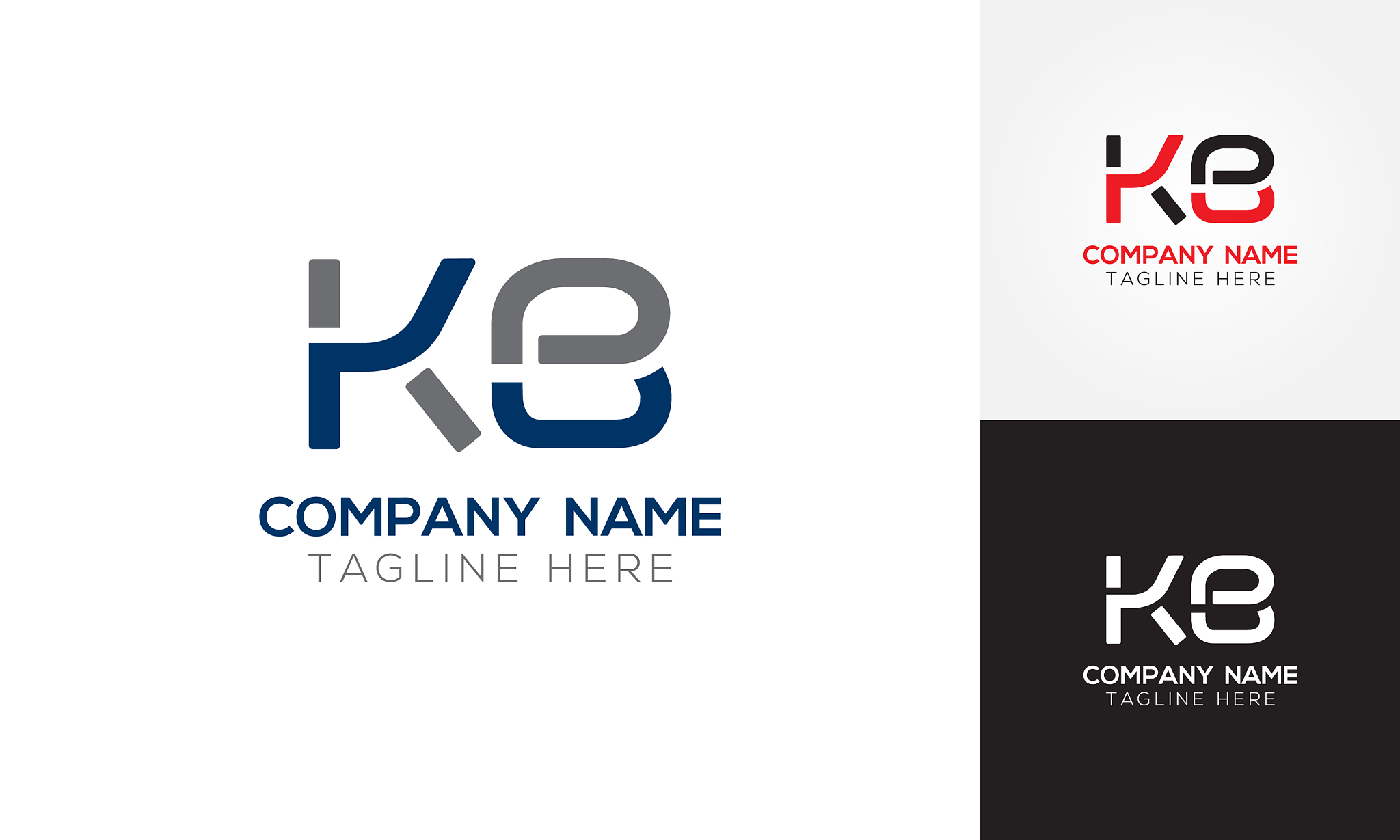 initial alphabet kb logo design template abstract