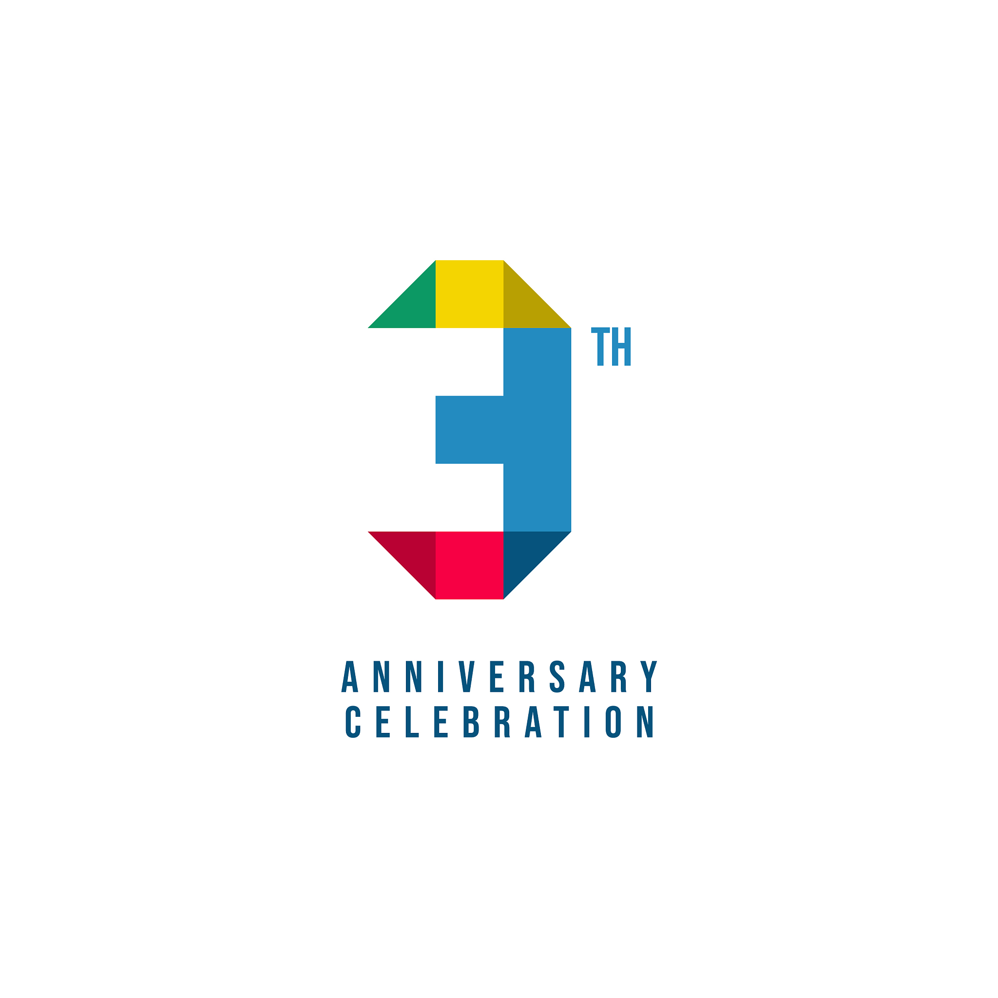 3 th anniversary celebration template design