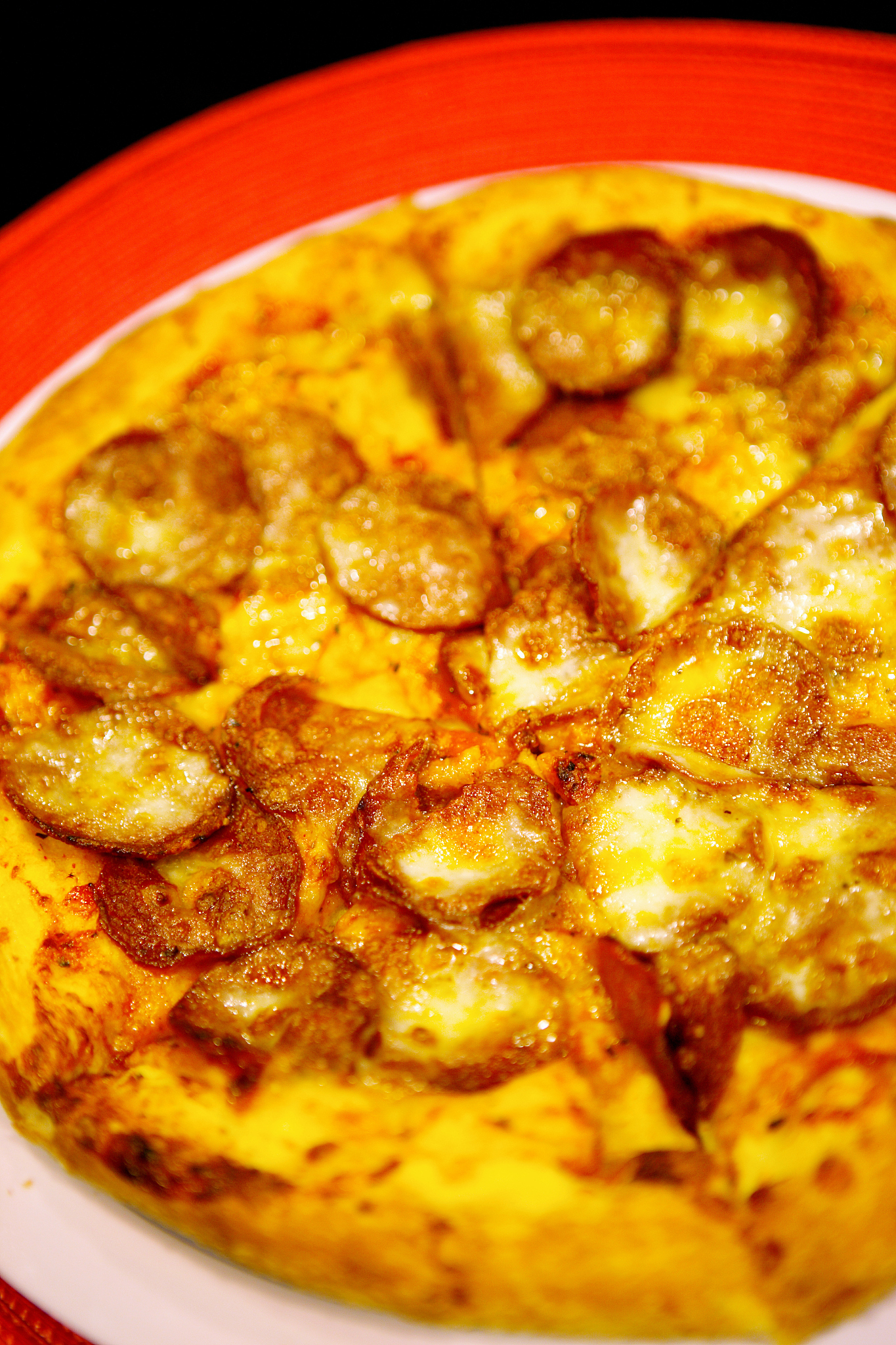 close up of a pizza