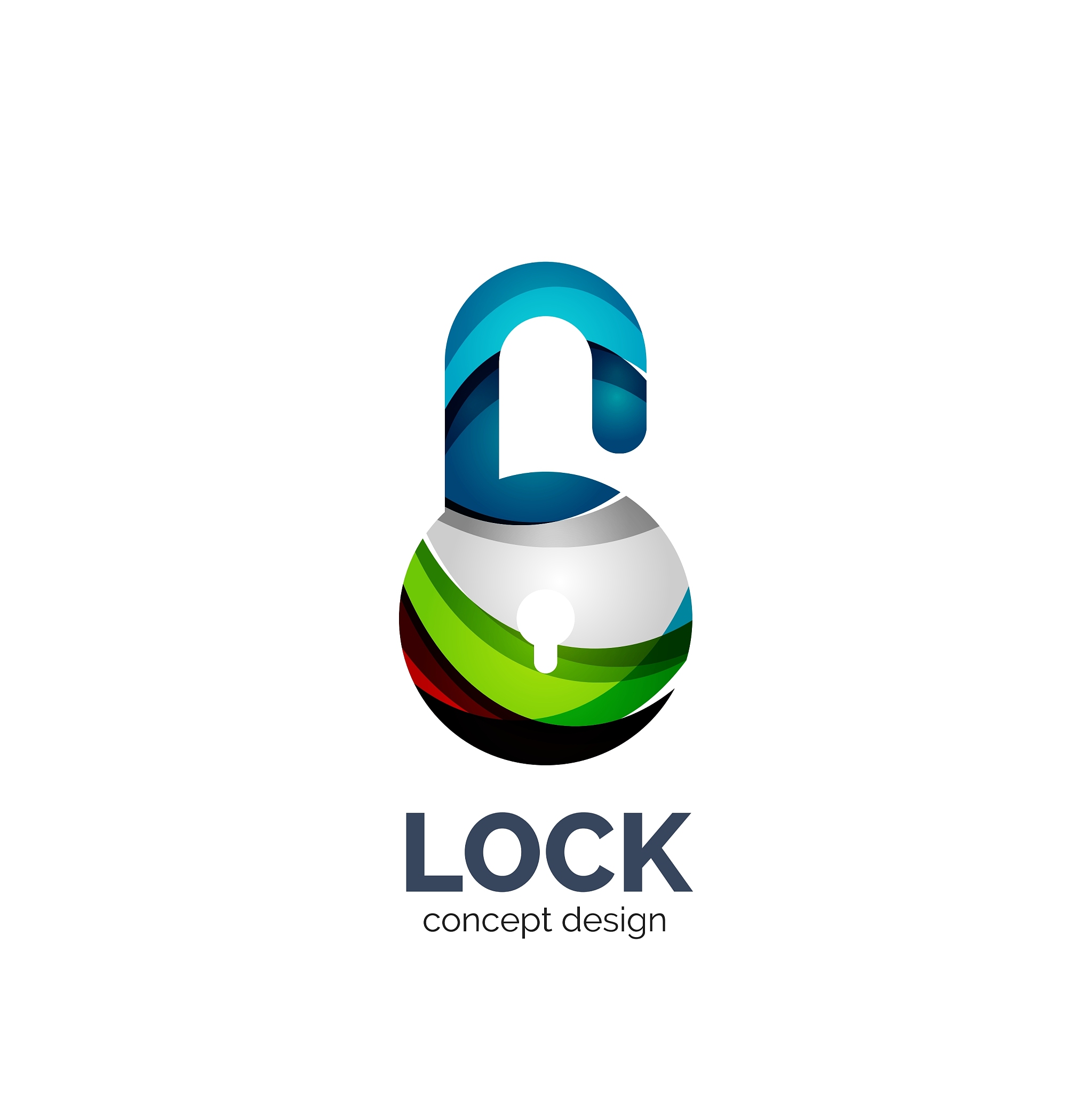 creative abstract lock logo created with