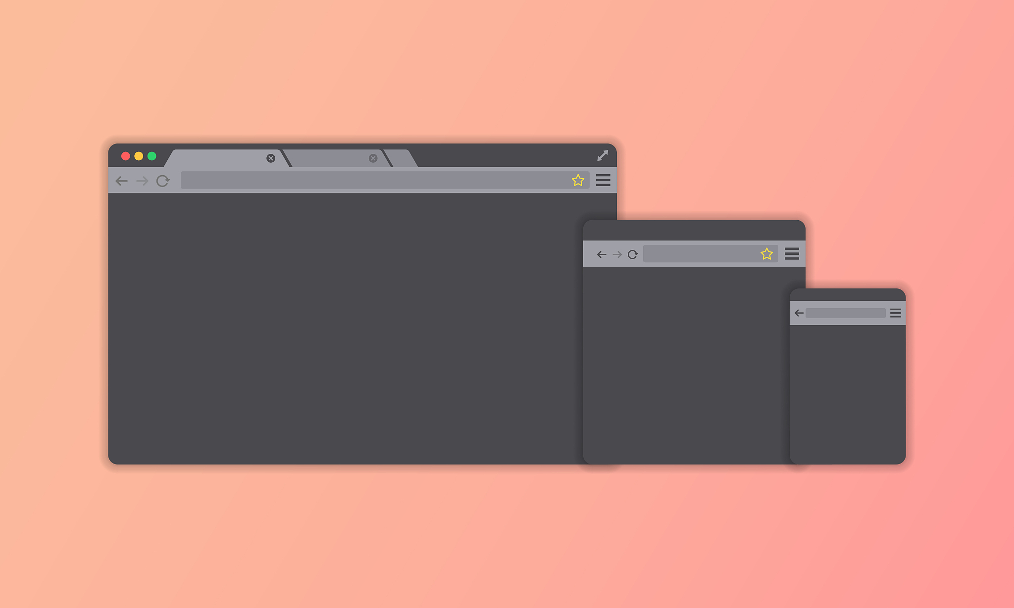 web page banner. browser window. dark theme. vector on isolated 