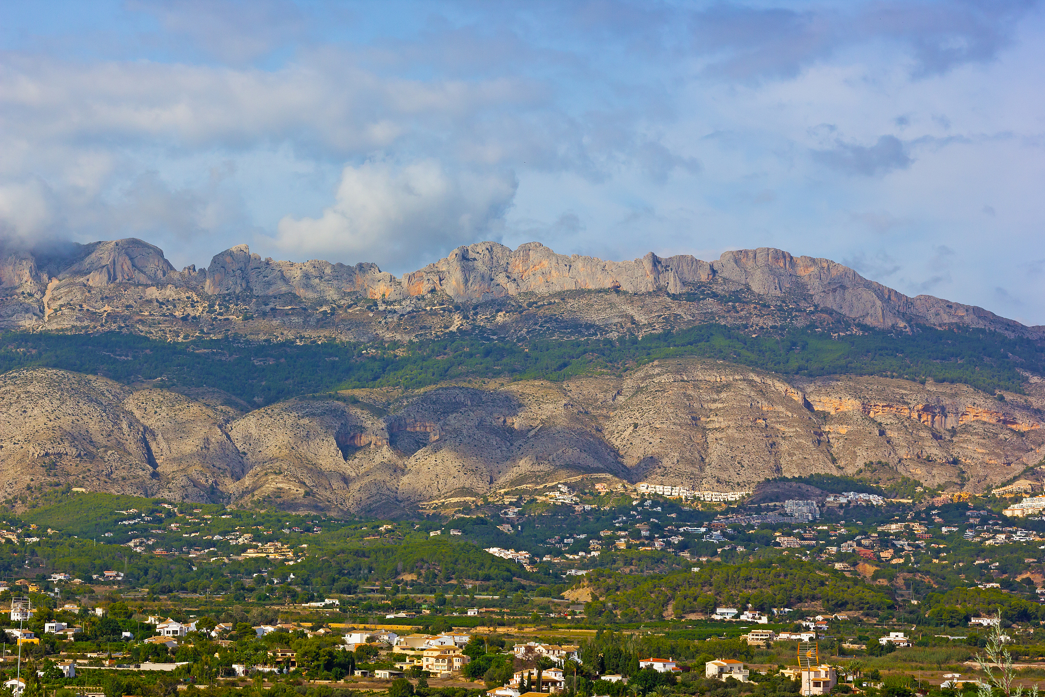alicante mountains along a coastal line of costa blanca, spain.