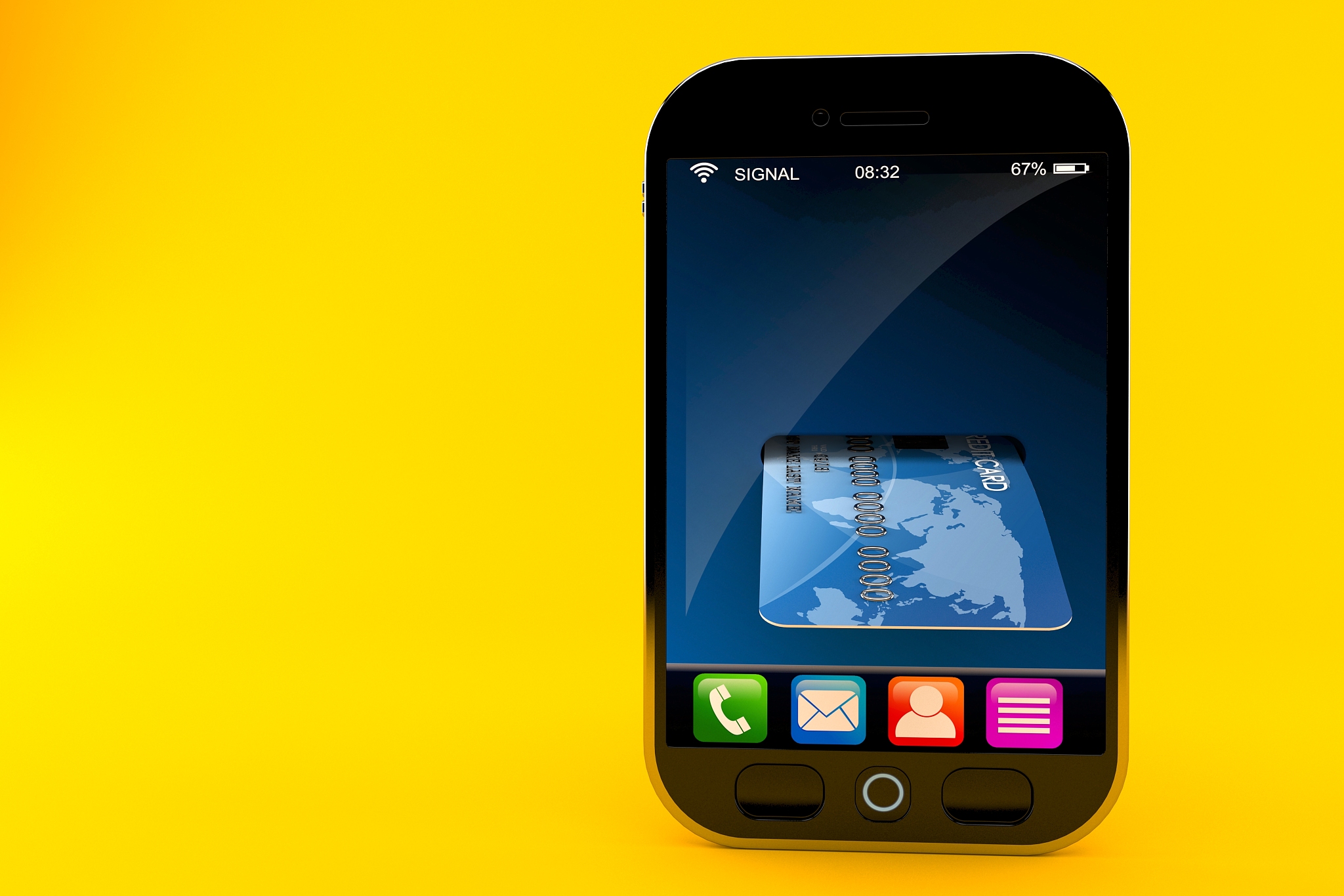 smart phone with credit card