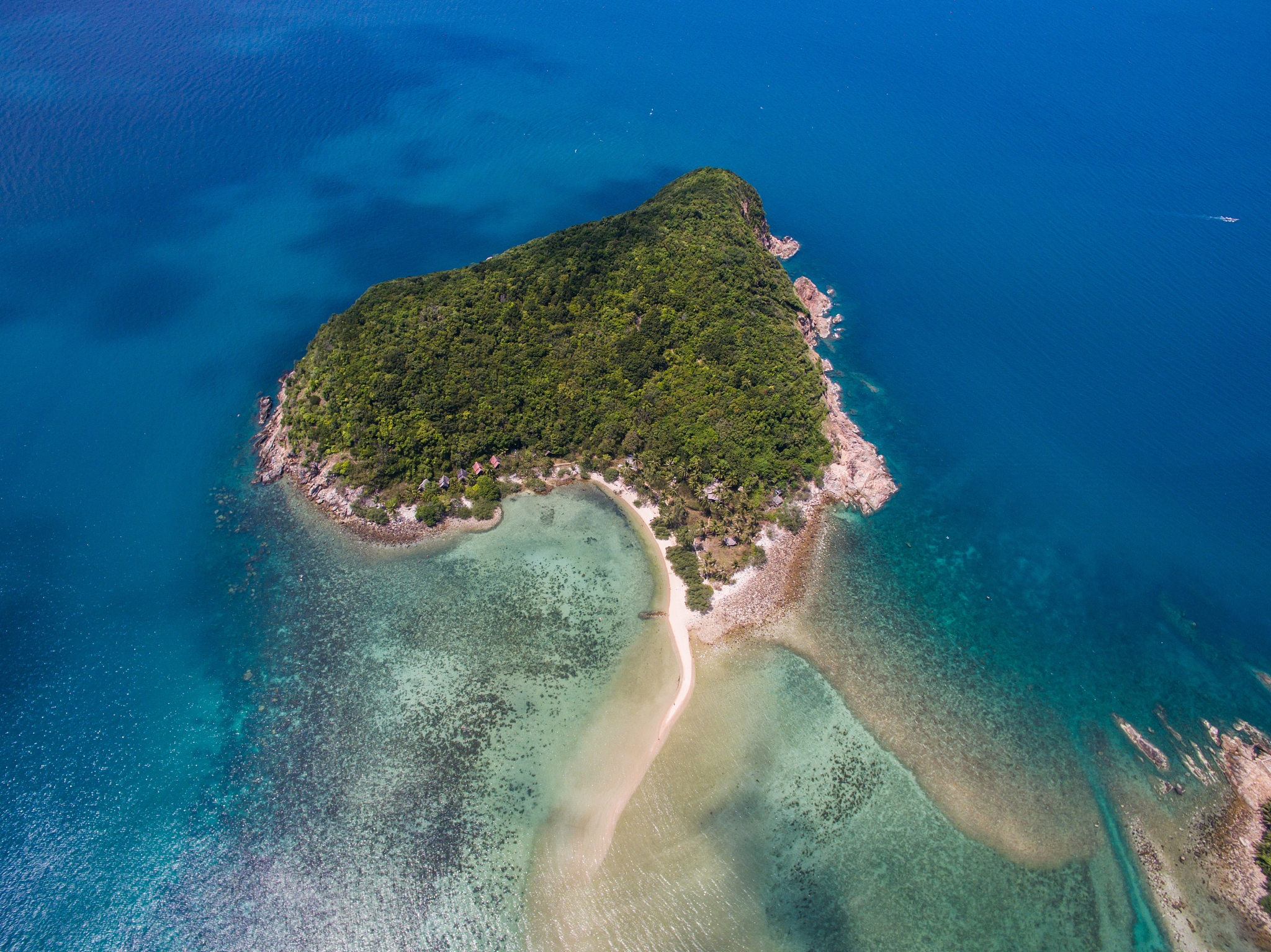 heart island of koh phangan, thailand aerial view
