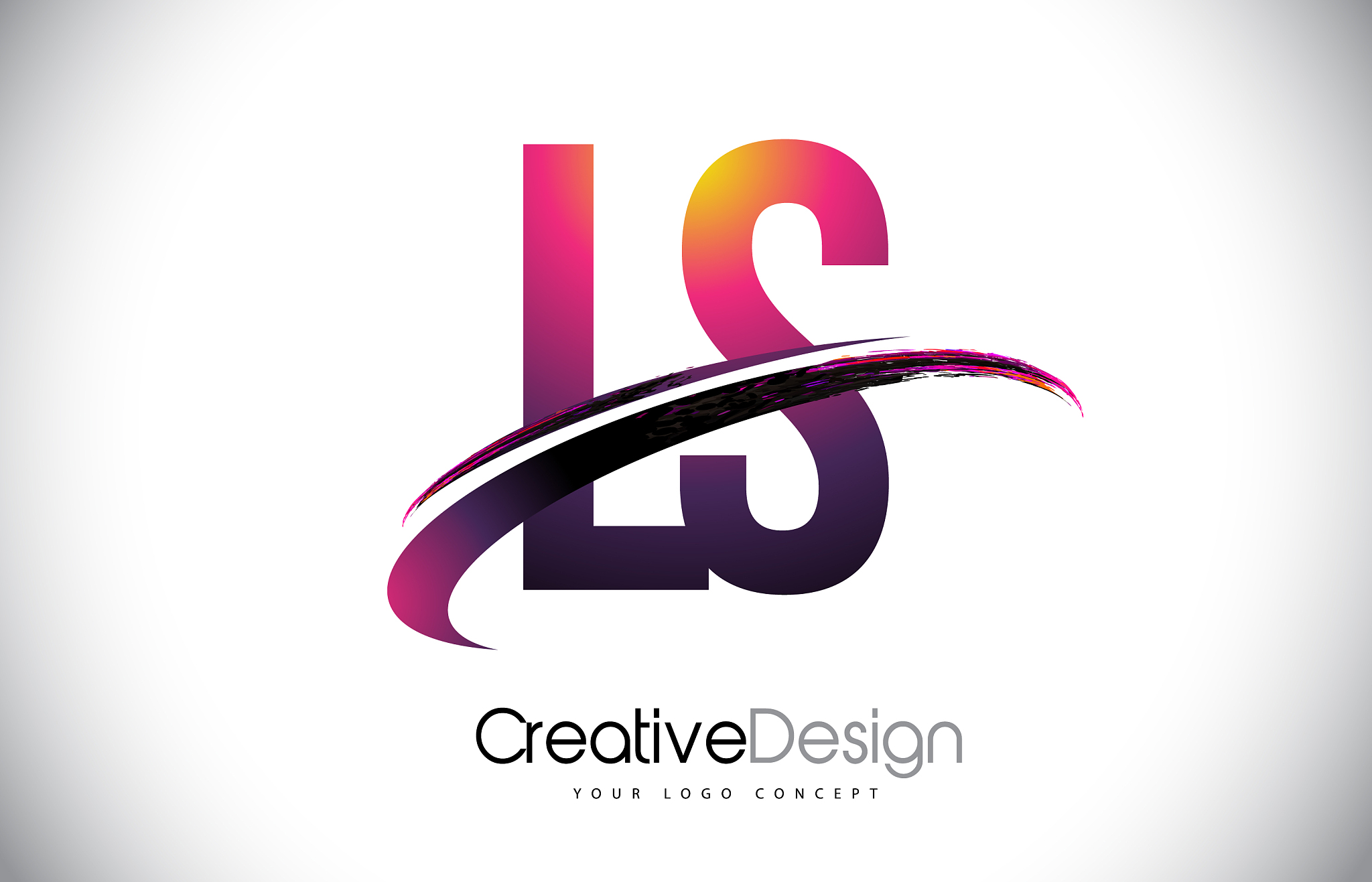 ls l s purple letter logo with swoosh design