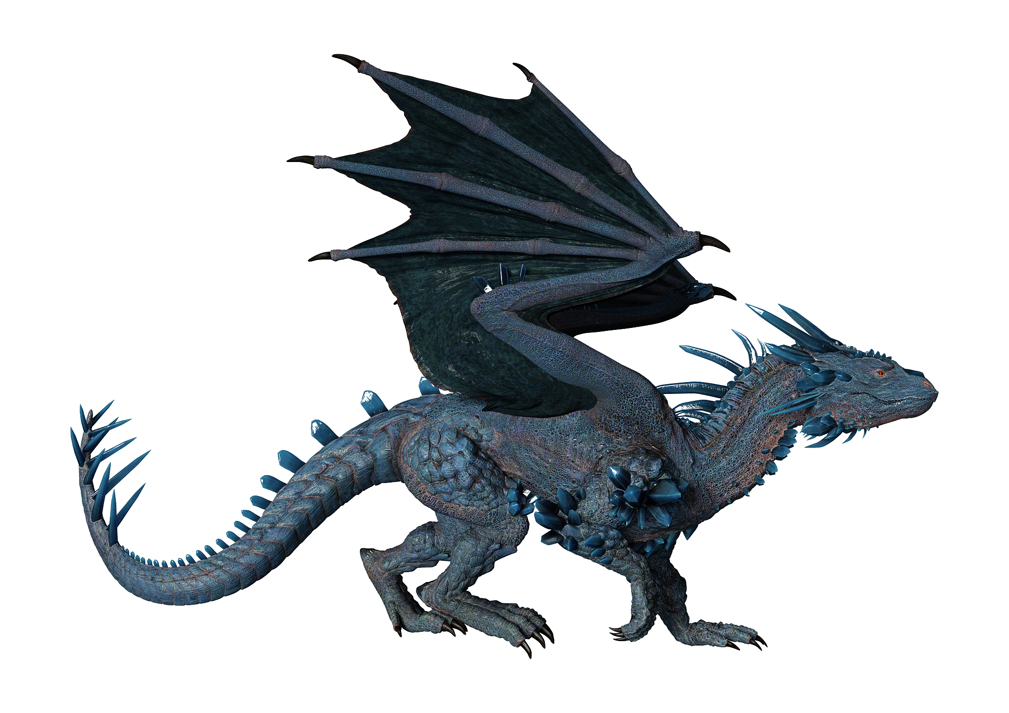 3d illustration fantasy dragon on white