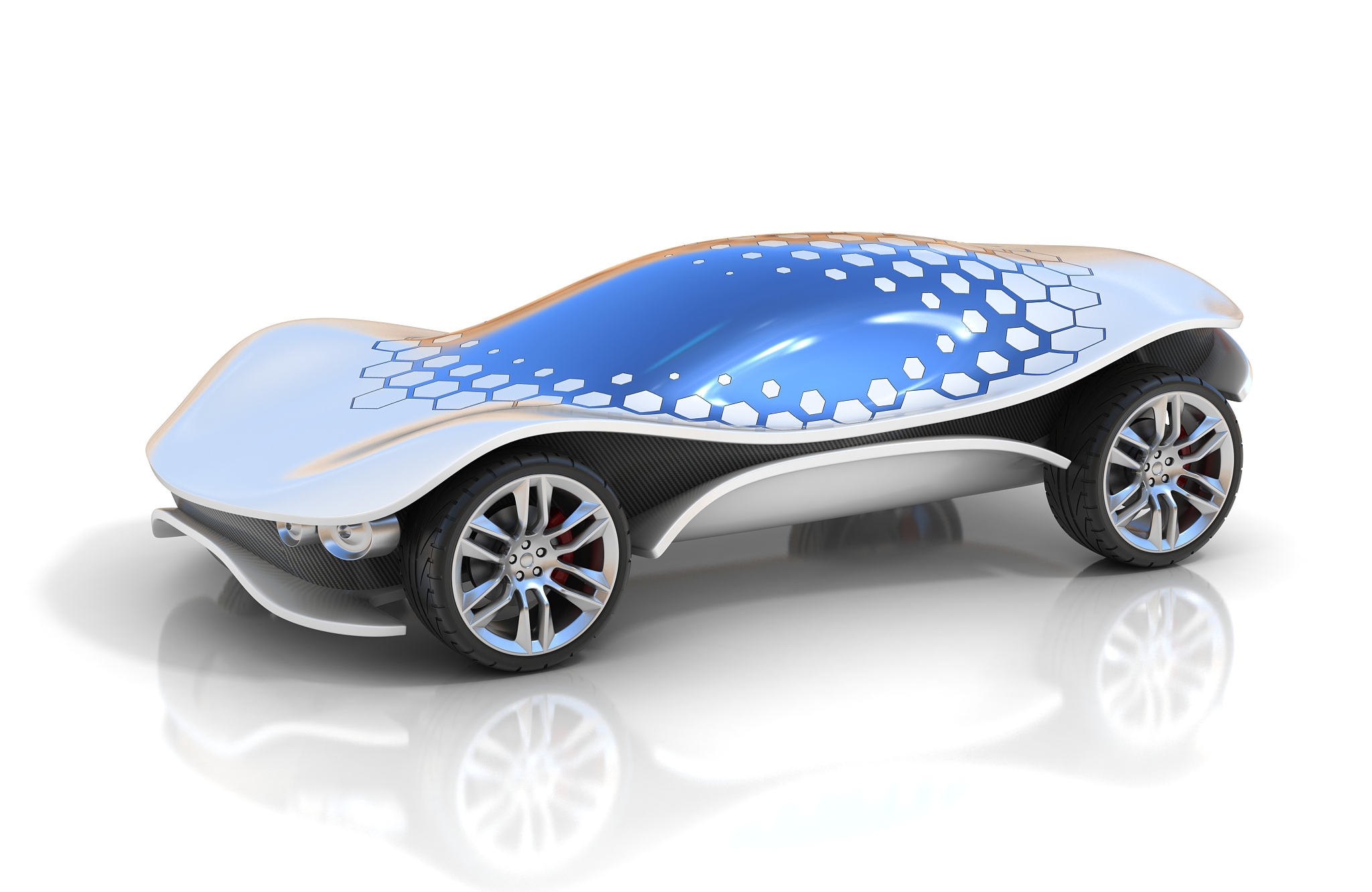 futuristic car 3d concept