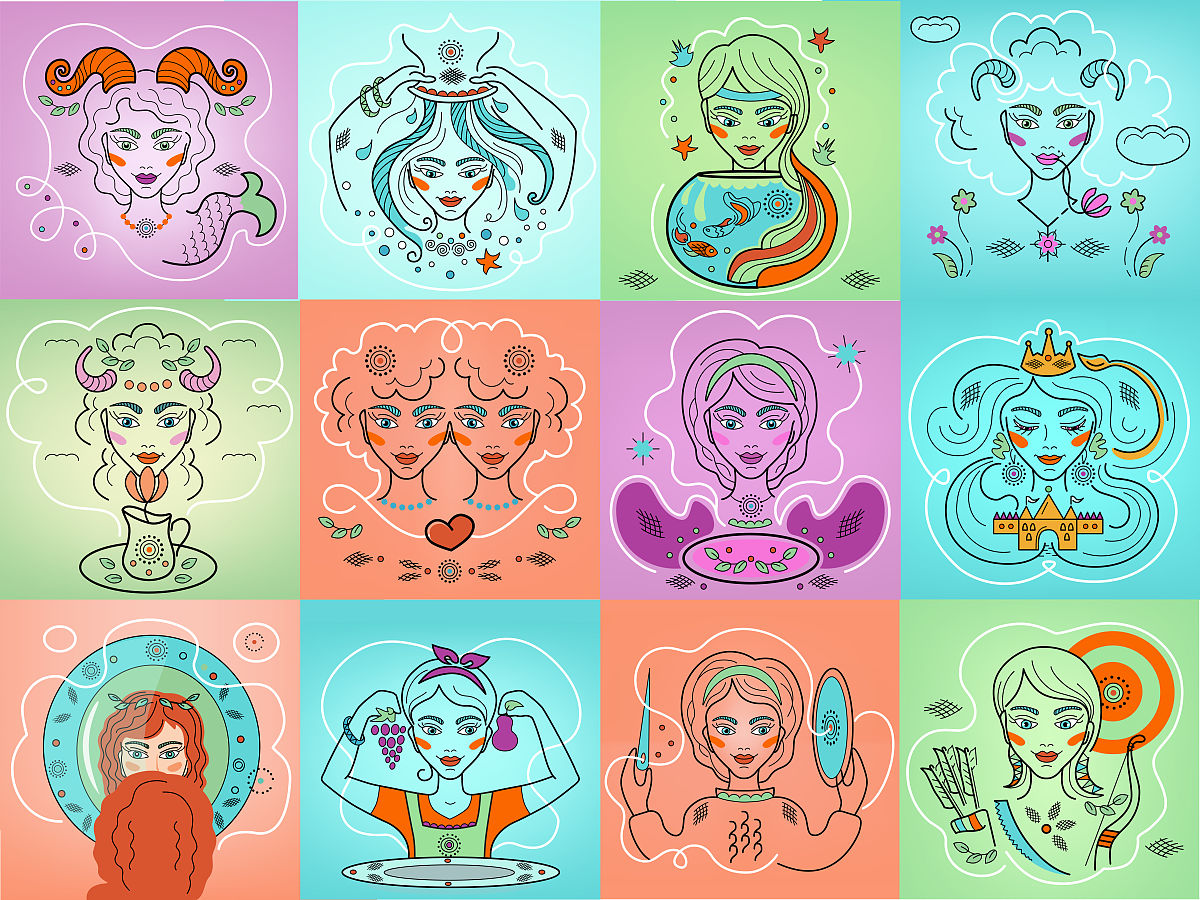 十二星座纸牌插画设计背景及意义