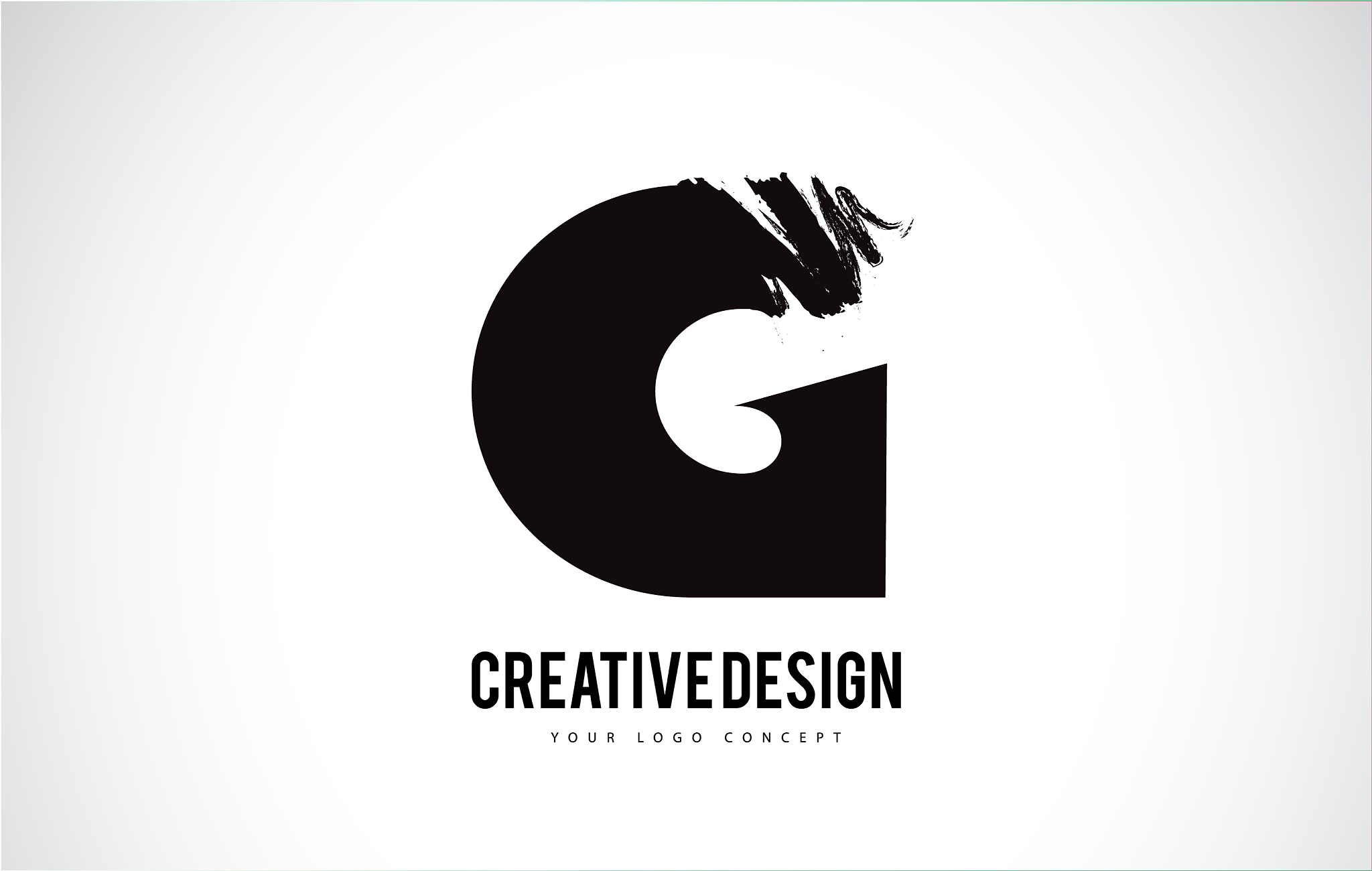 g letter logo design brush paint stroke artistic