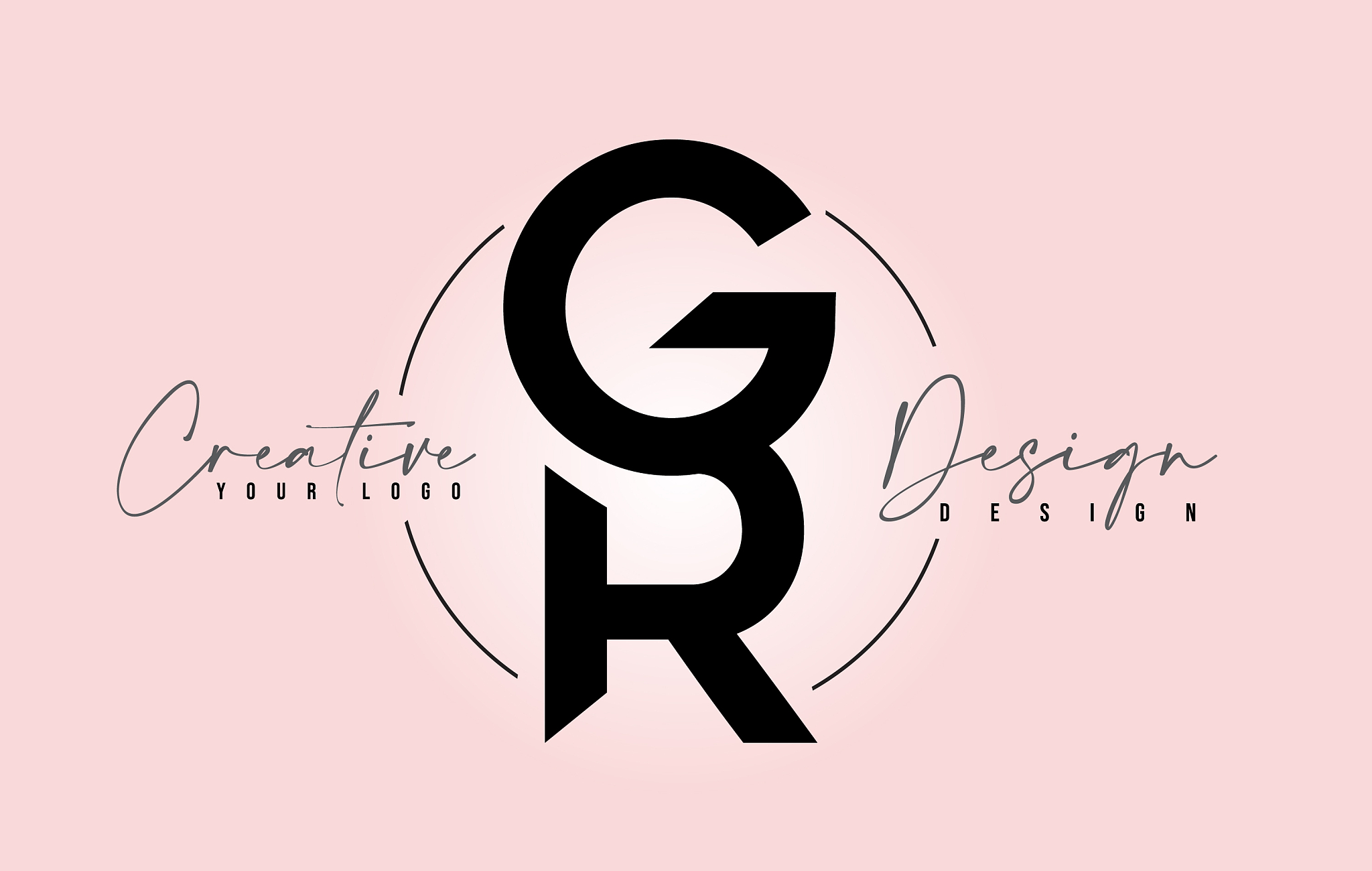 gr letter design icon logo with letters one on