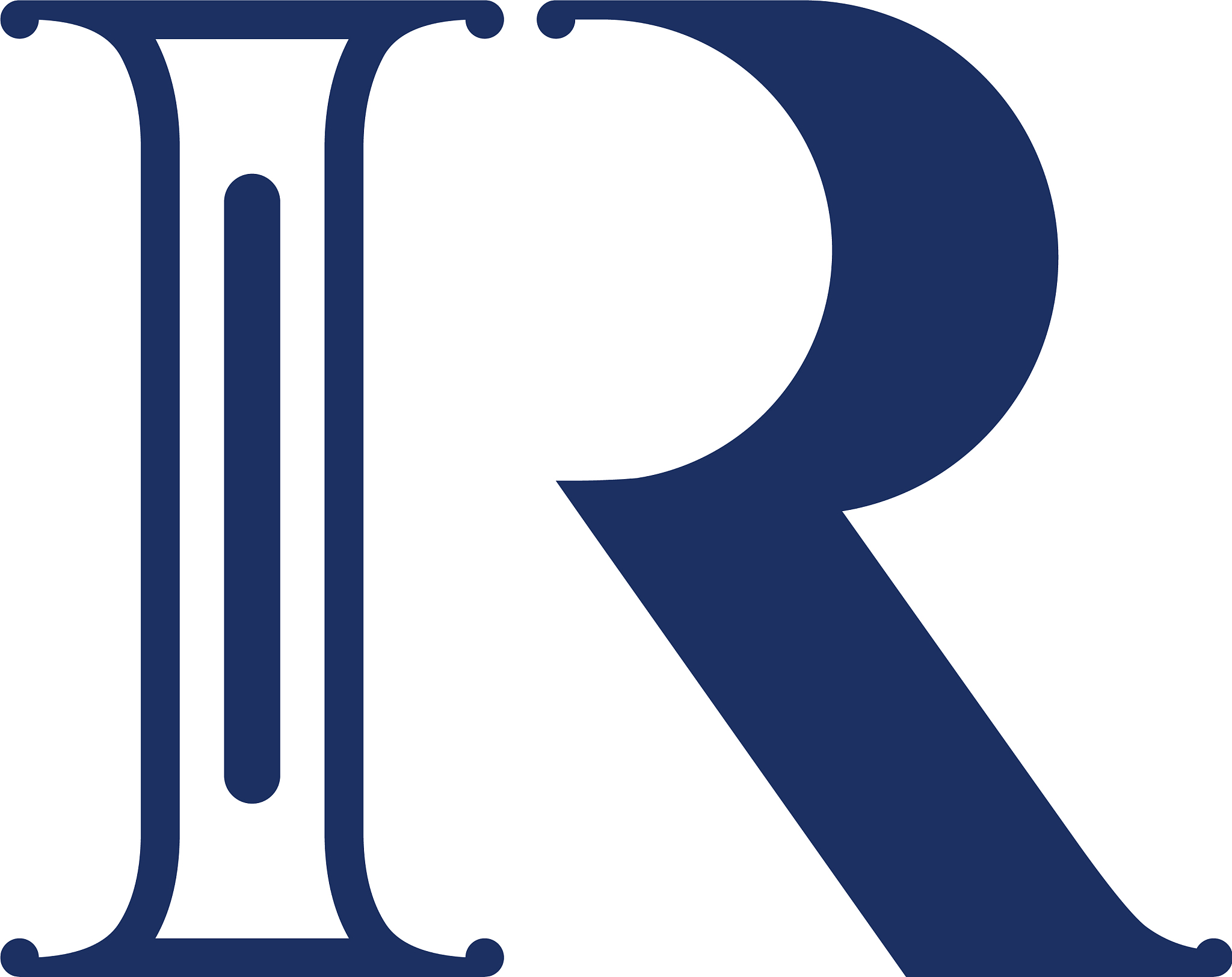initial r with pillar for logo design template