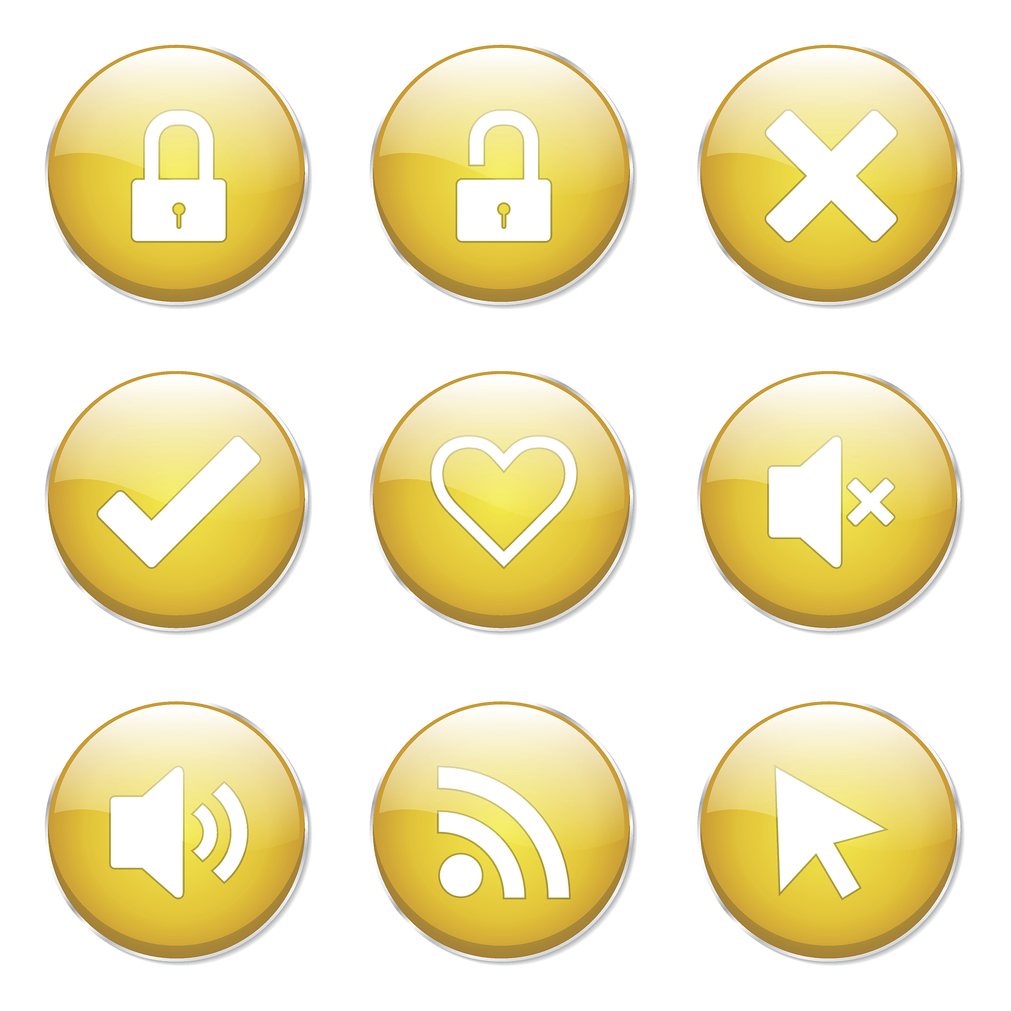 seo internet sign yellow vector button icon design set 4