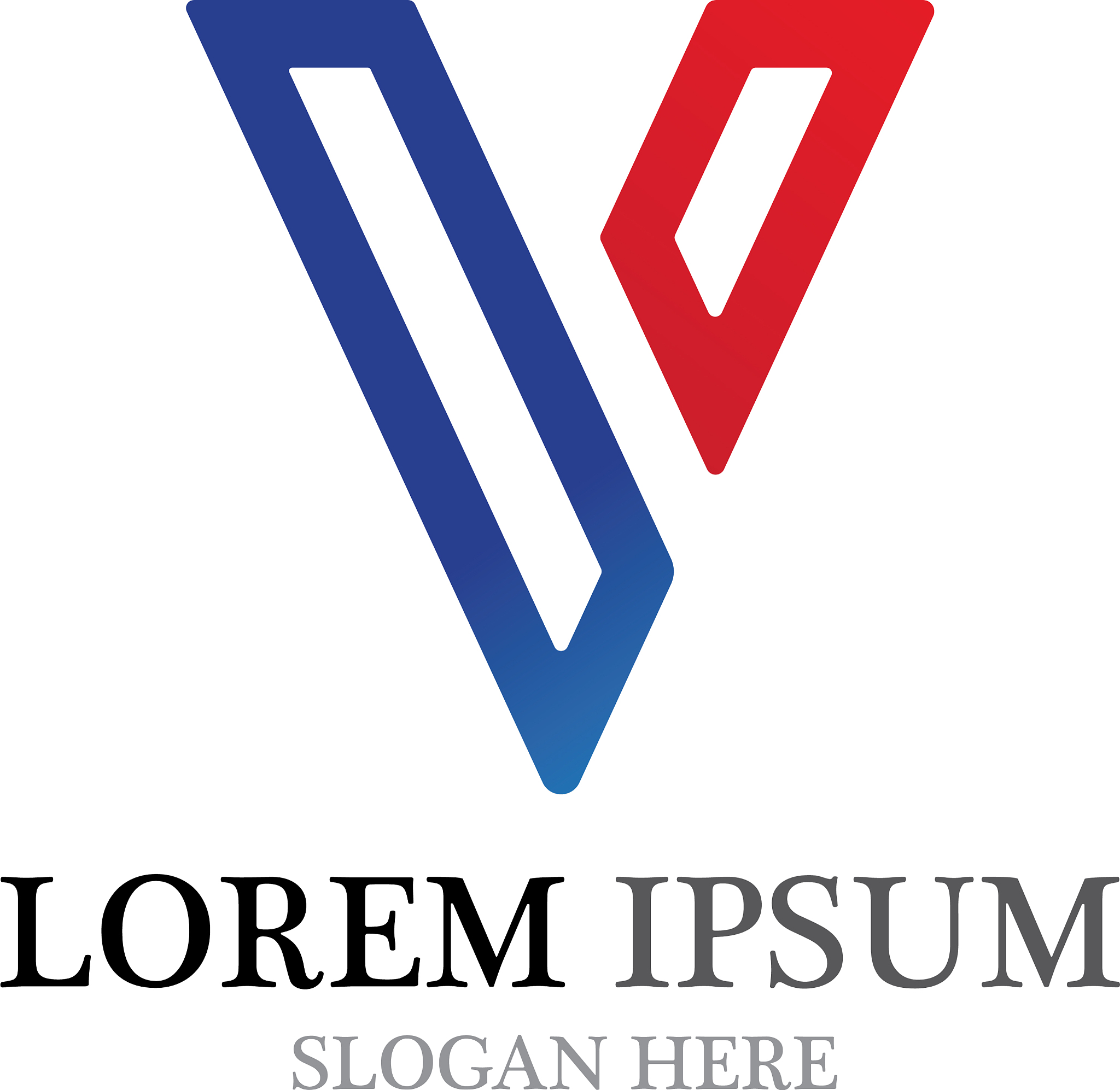 v letter logo template