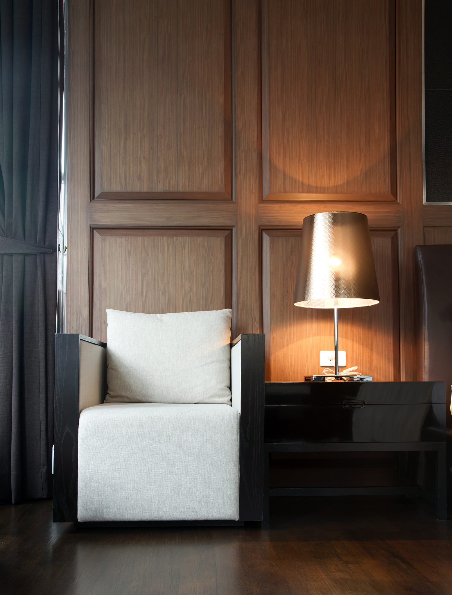lamp and armchair in a house