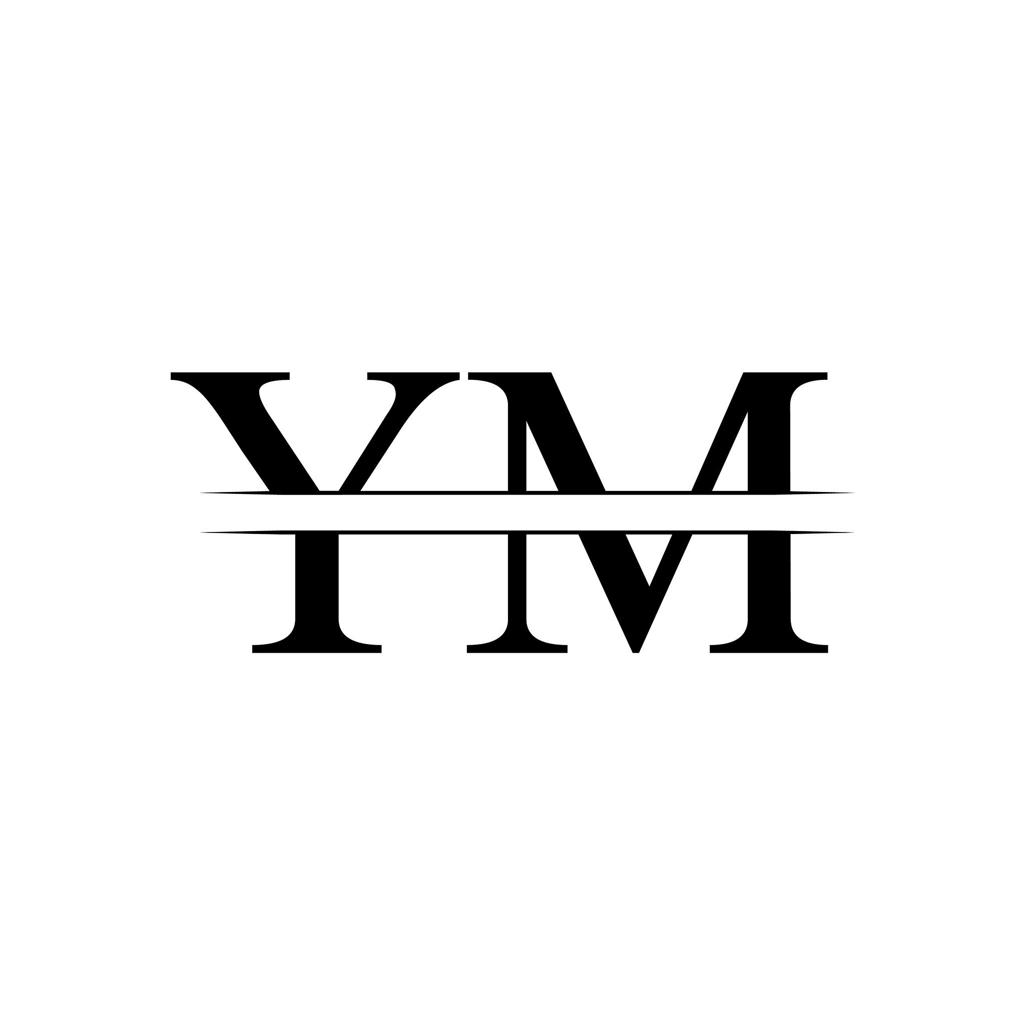 initial ym logo design template creative letter
