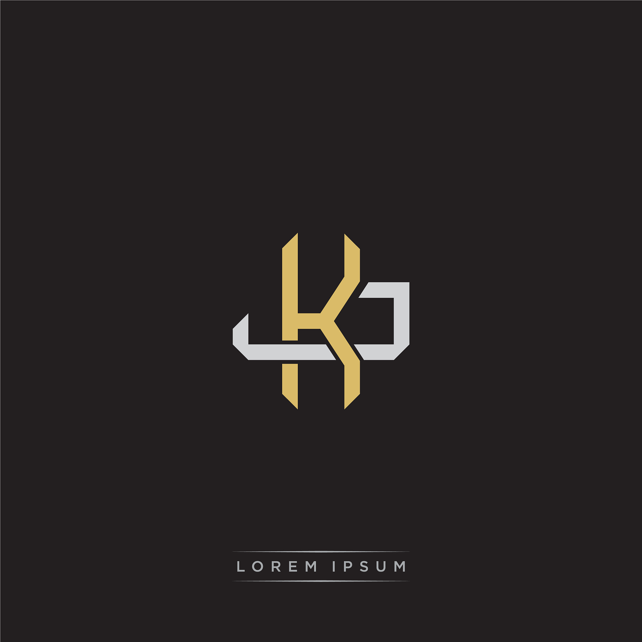 initial letter overlapping interlock logo
