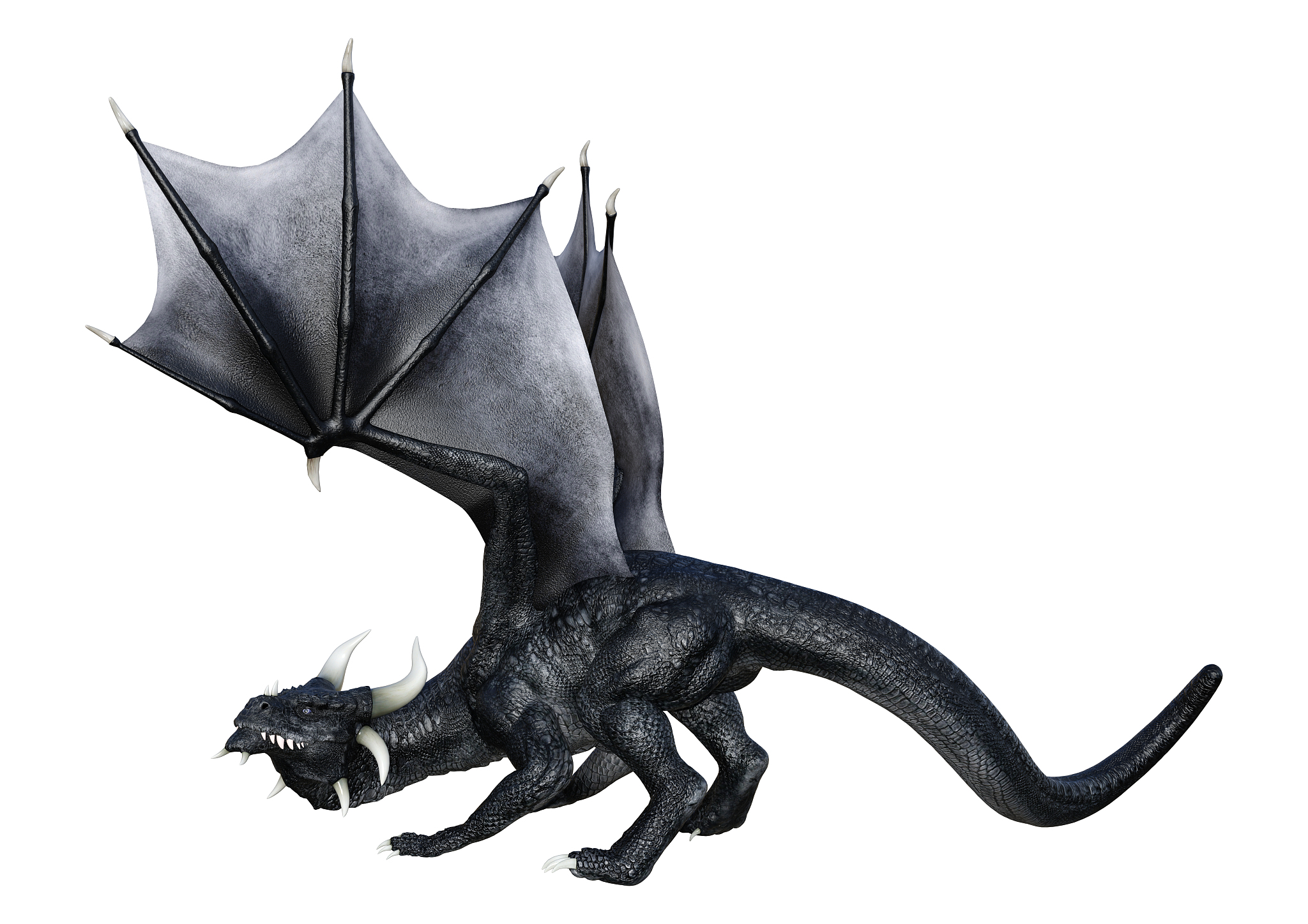 3d illustration fantasy dragon on white