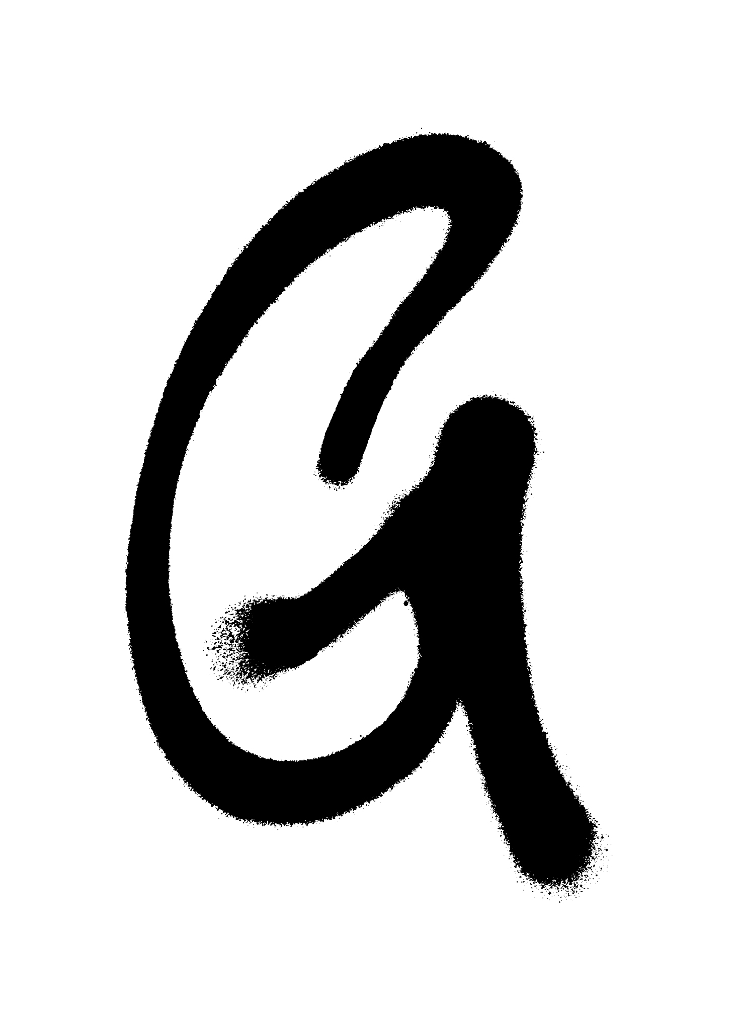 graffiti style letter g with a spray in black over