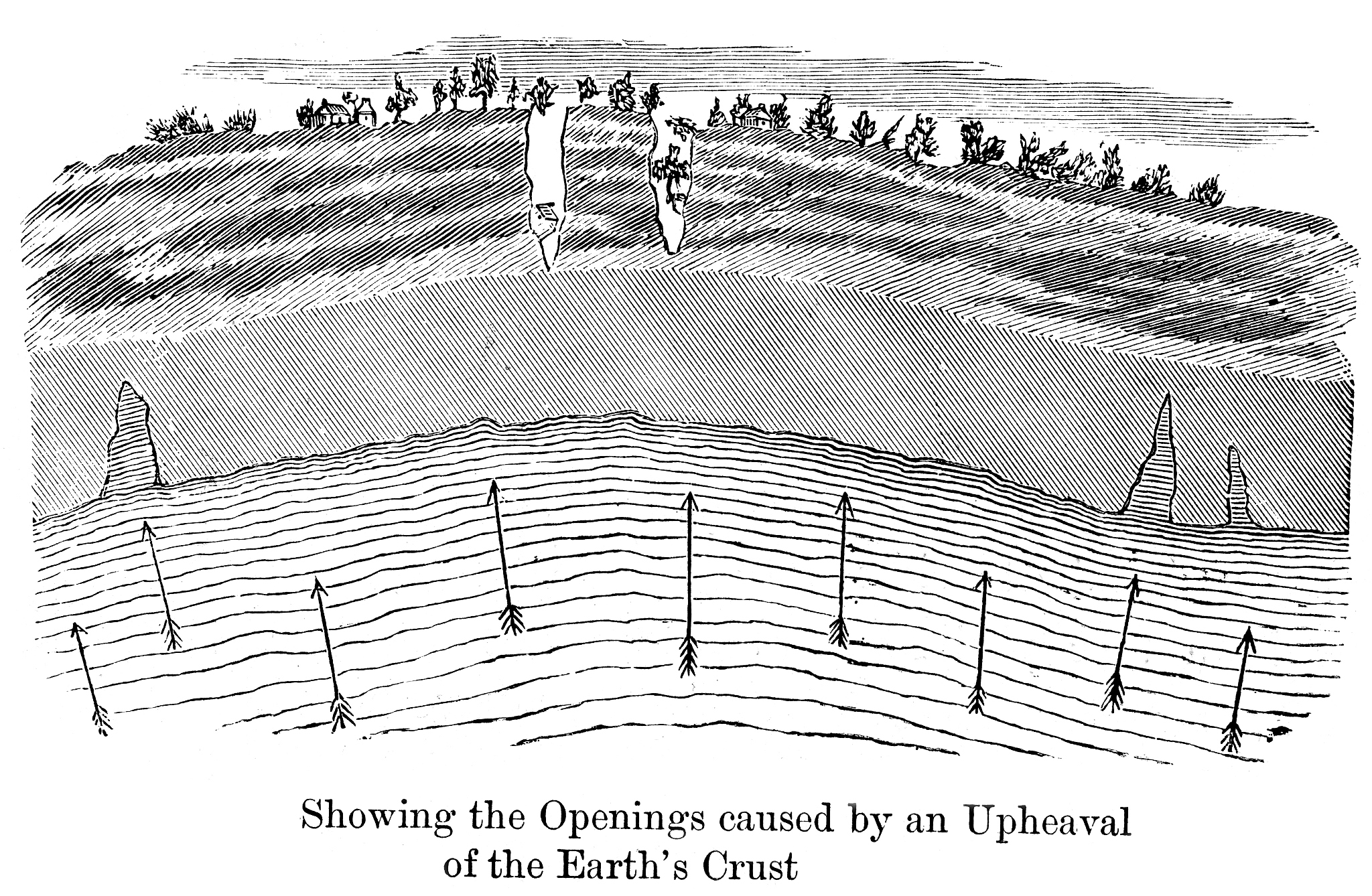 浅埋煤层山脊处的采空区上覆岩层的垮落形态