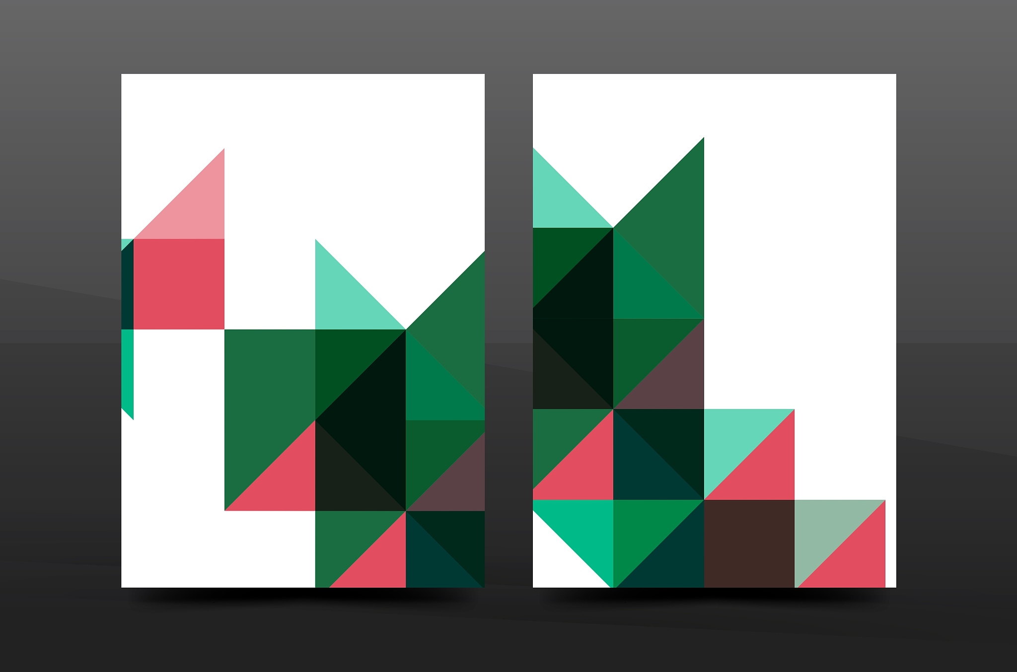 colorful geometry design annual report a4 cover