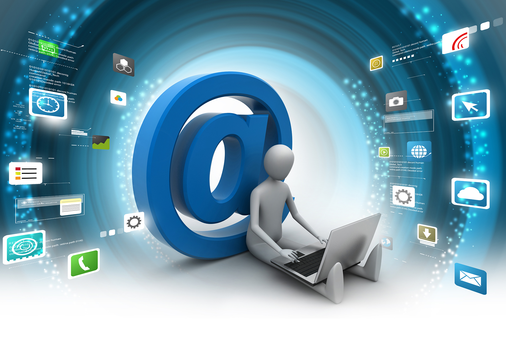 3d person e mail symbol