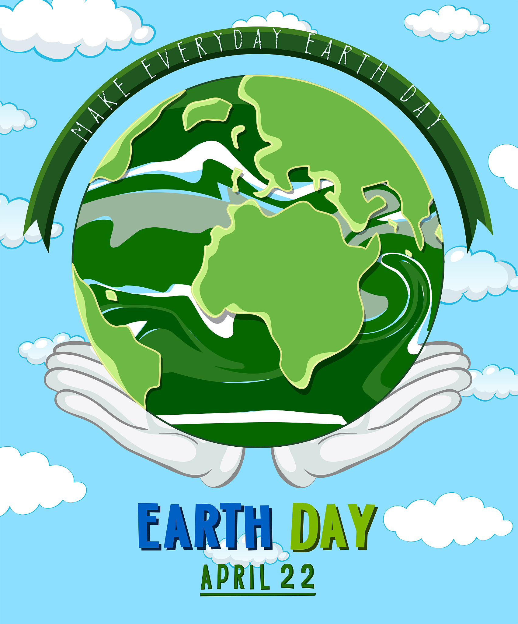 hands holding earth day poster