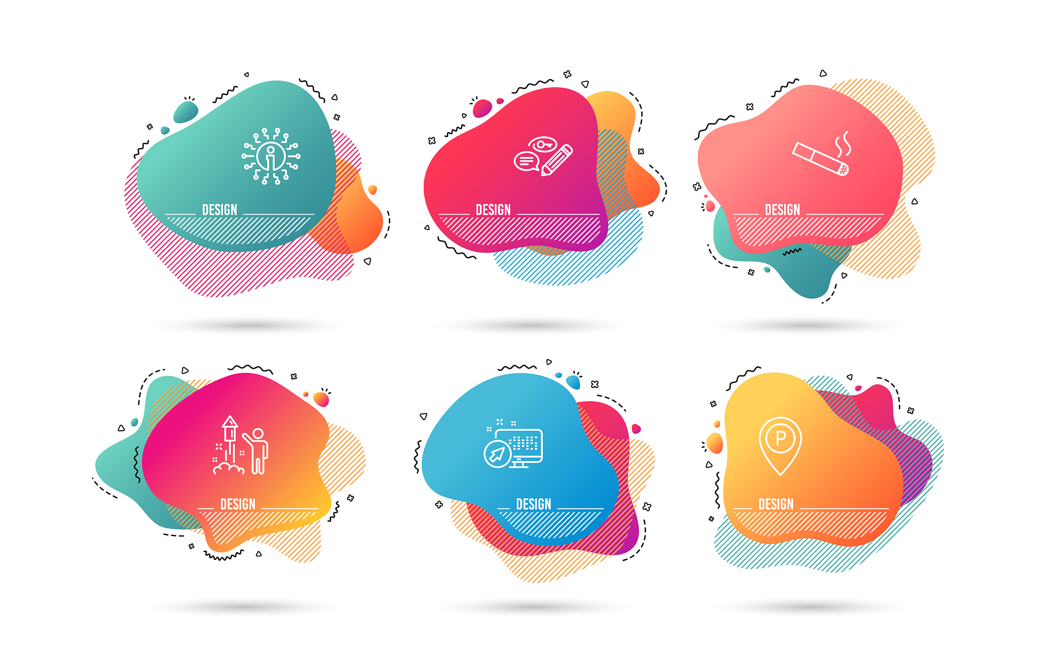 keywords parking and smoking icons fireworks