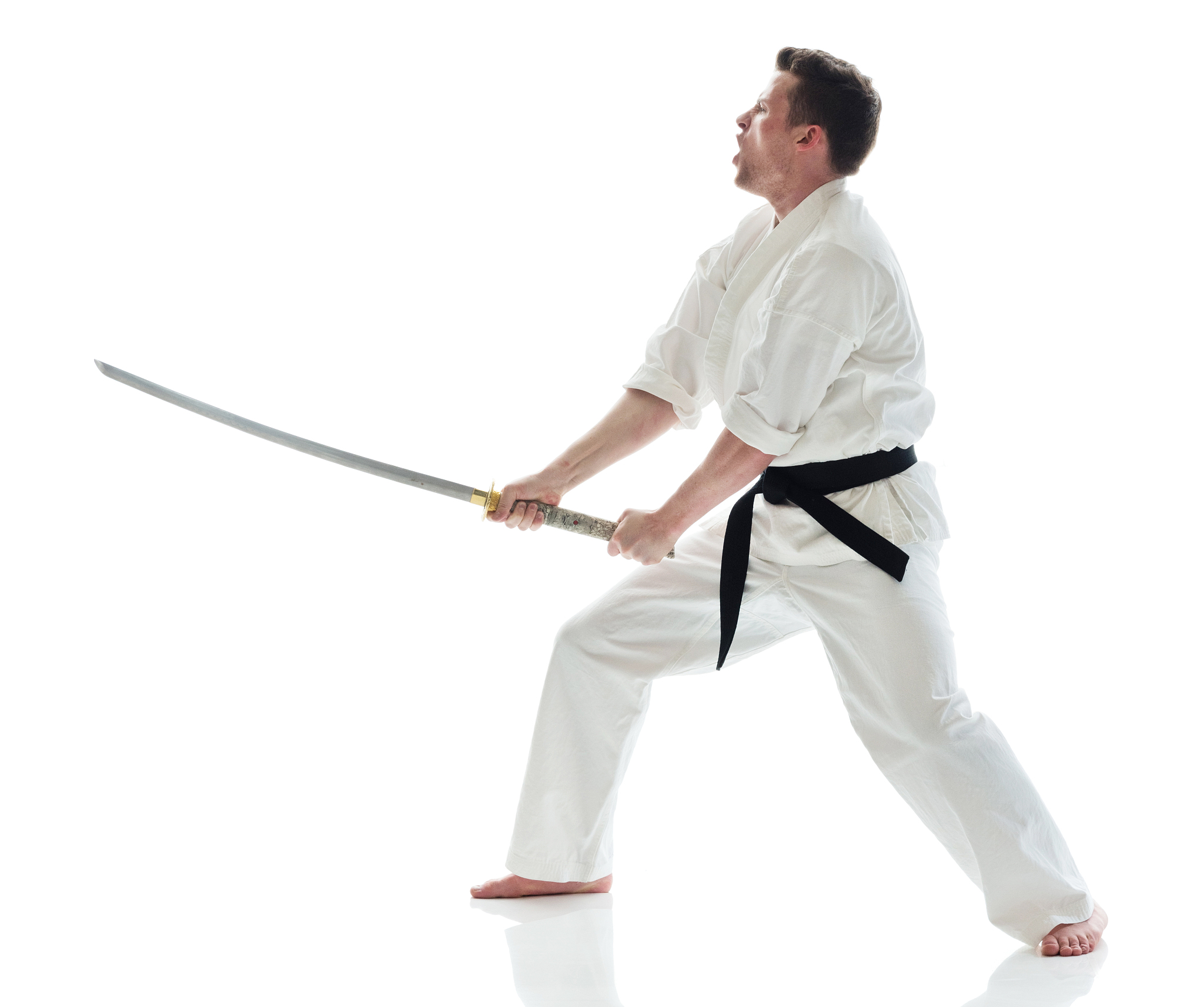 young man doing karate