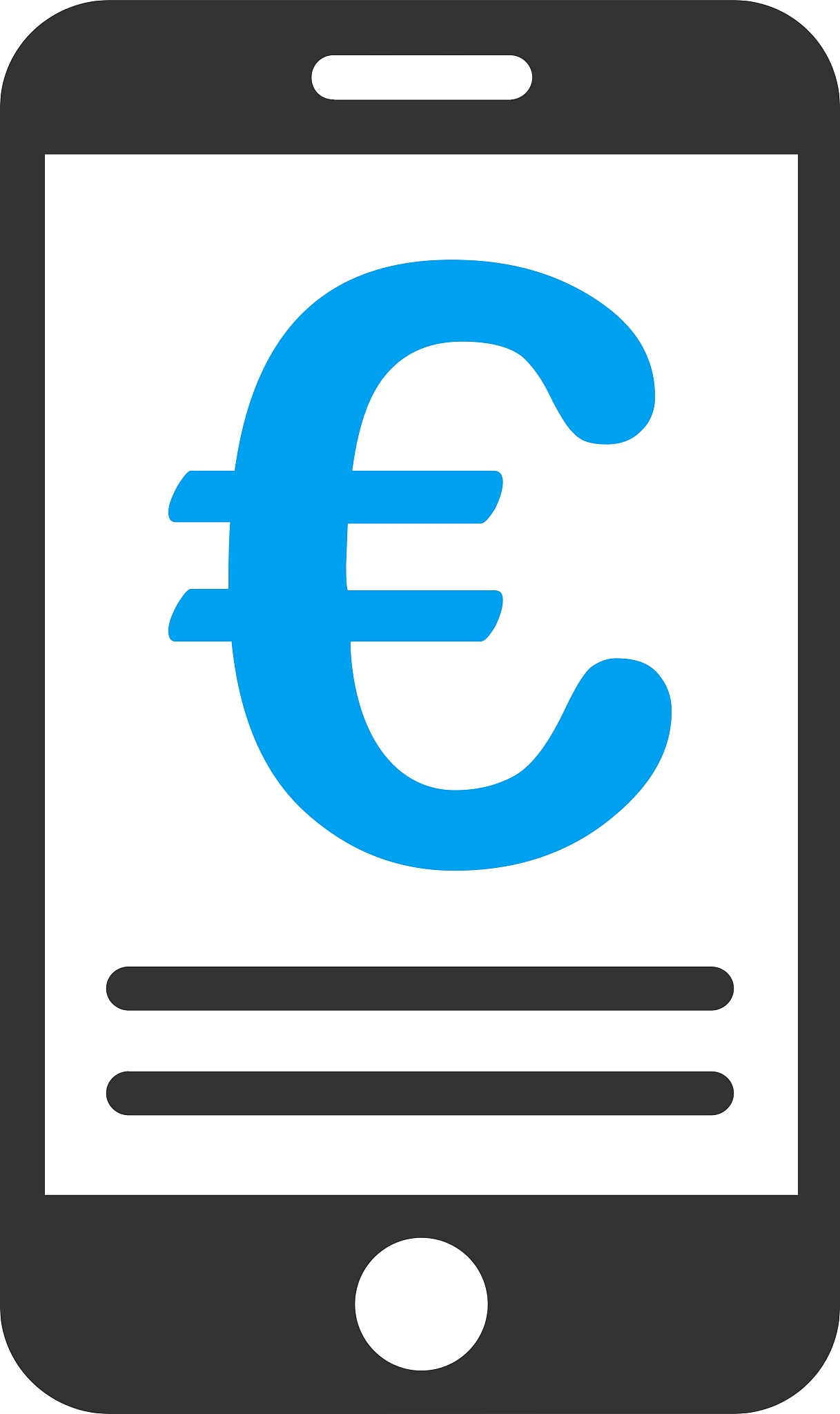 euro mobile banking flat icon