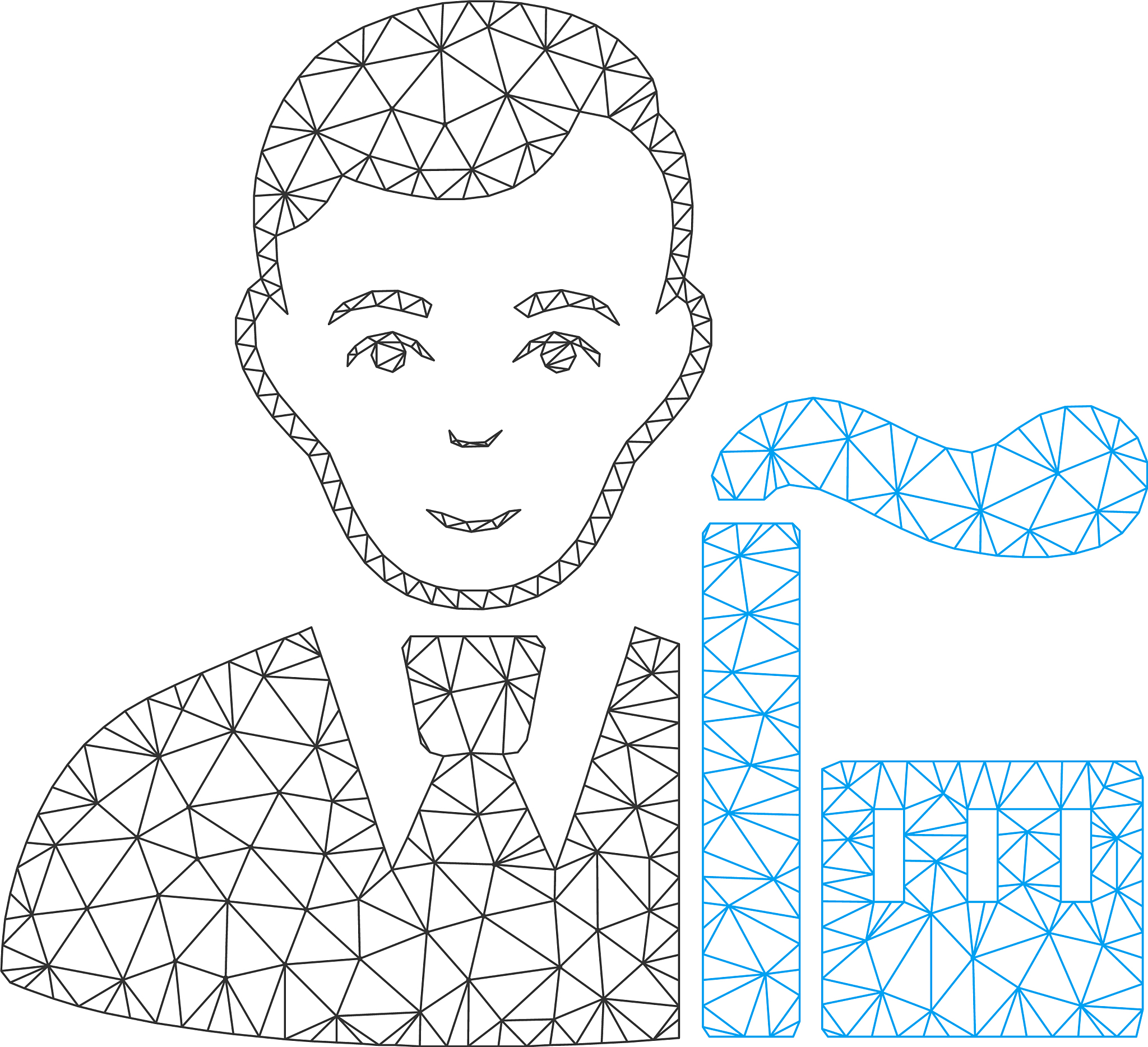 capitalist oligarch polygonal frame mesh