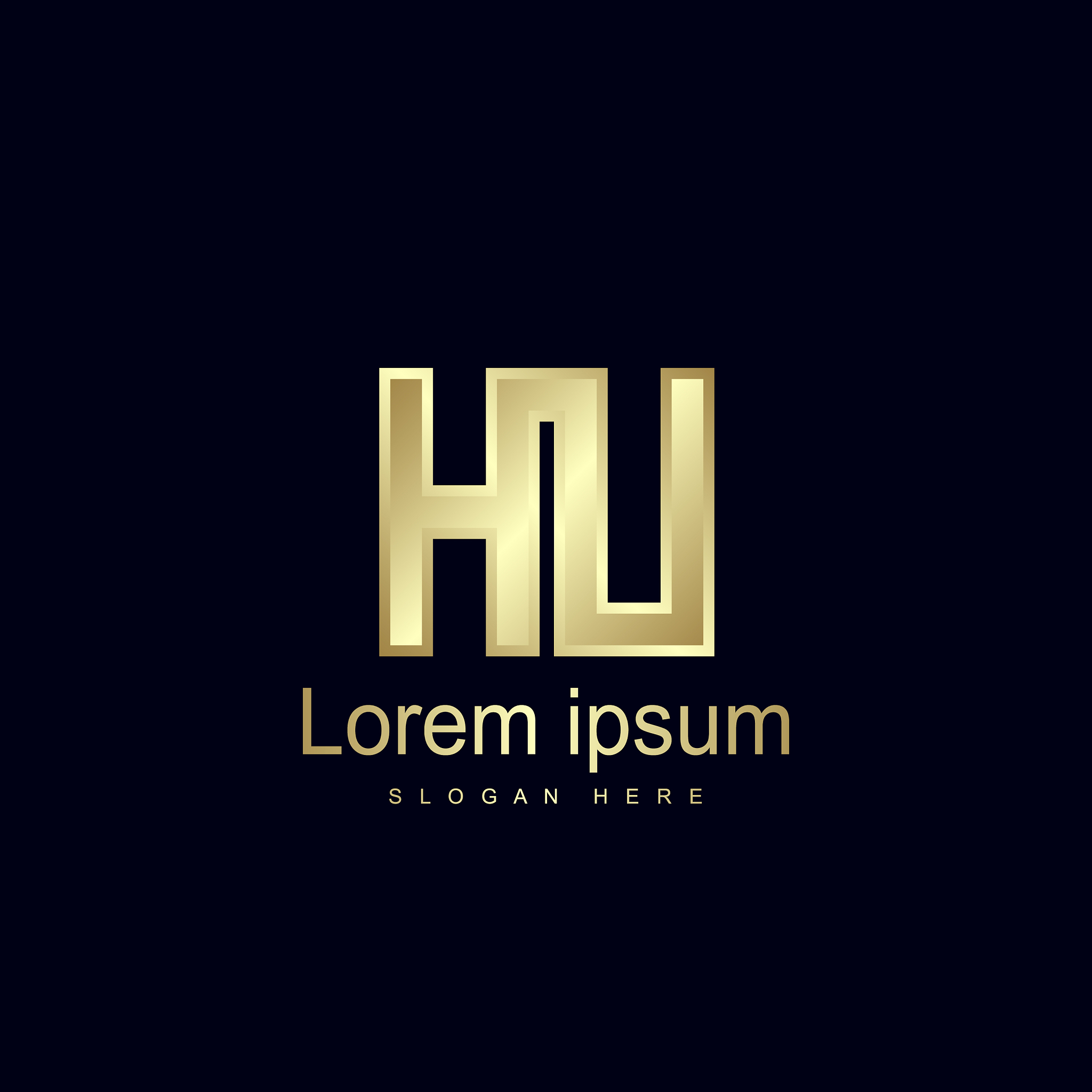 initial letter hu logo template design