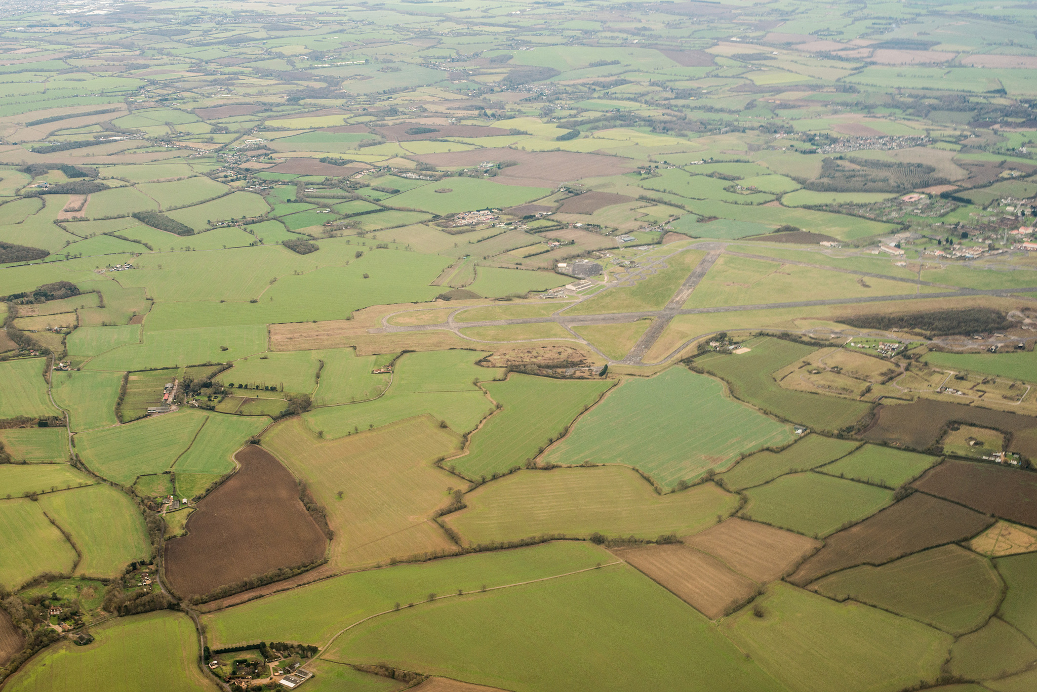 aerial view of agricultural landscape