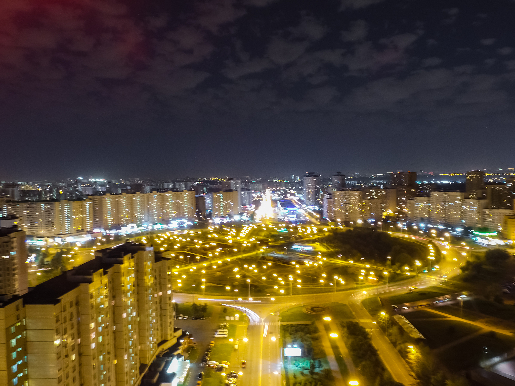 night moscow, the lights of the night city.