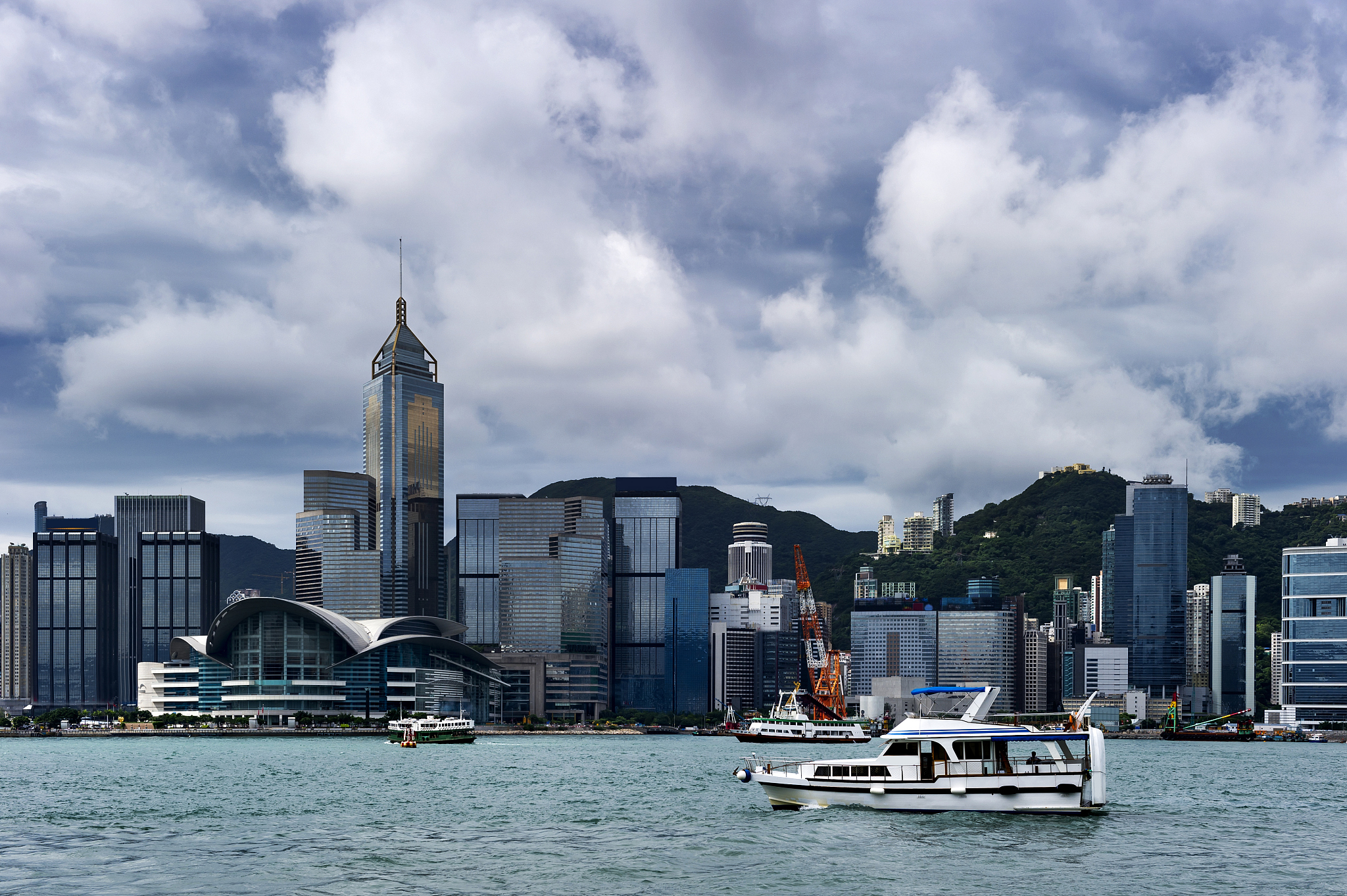 hong kong view of victoria harbor,