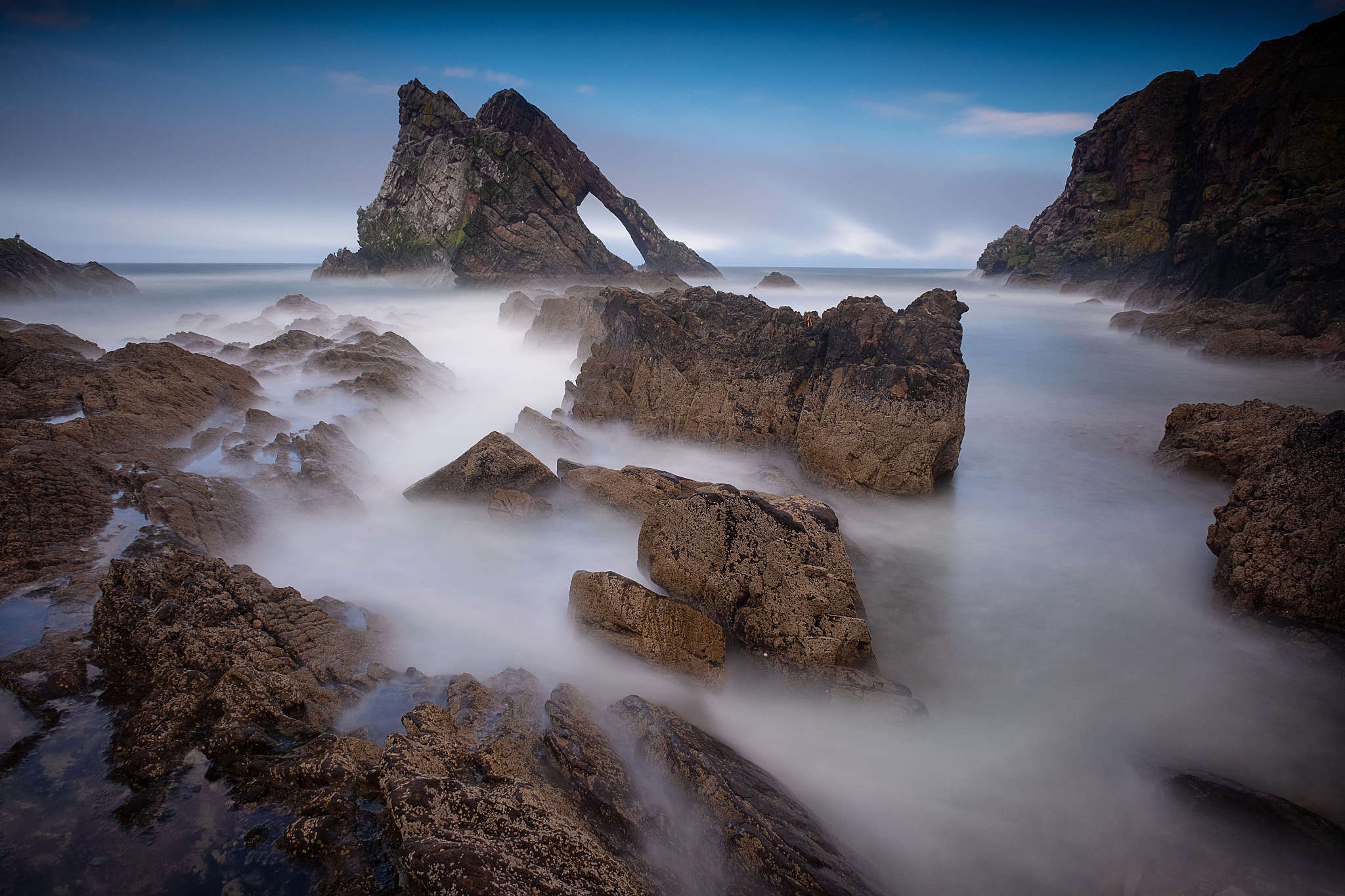 bow fiddle rock, banffshire coast