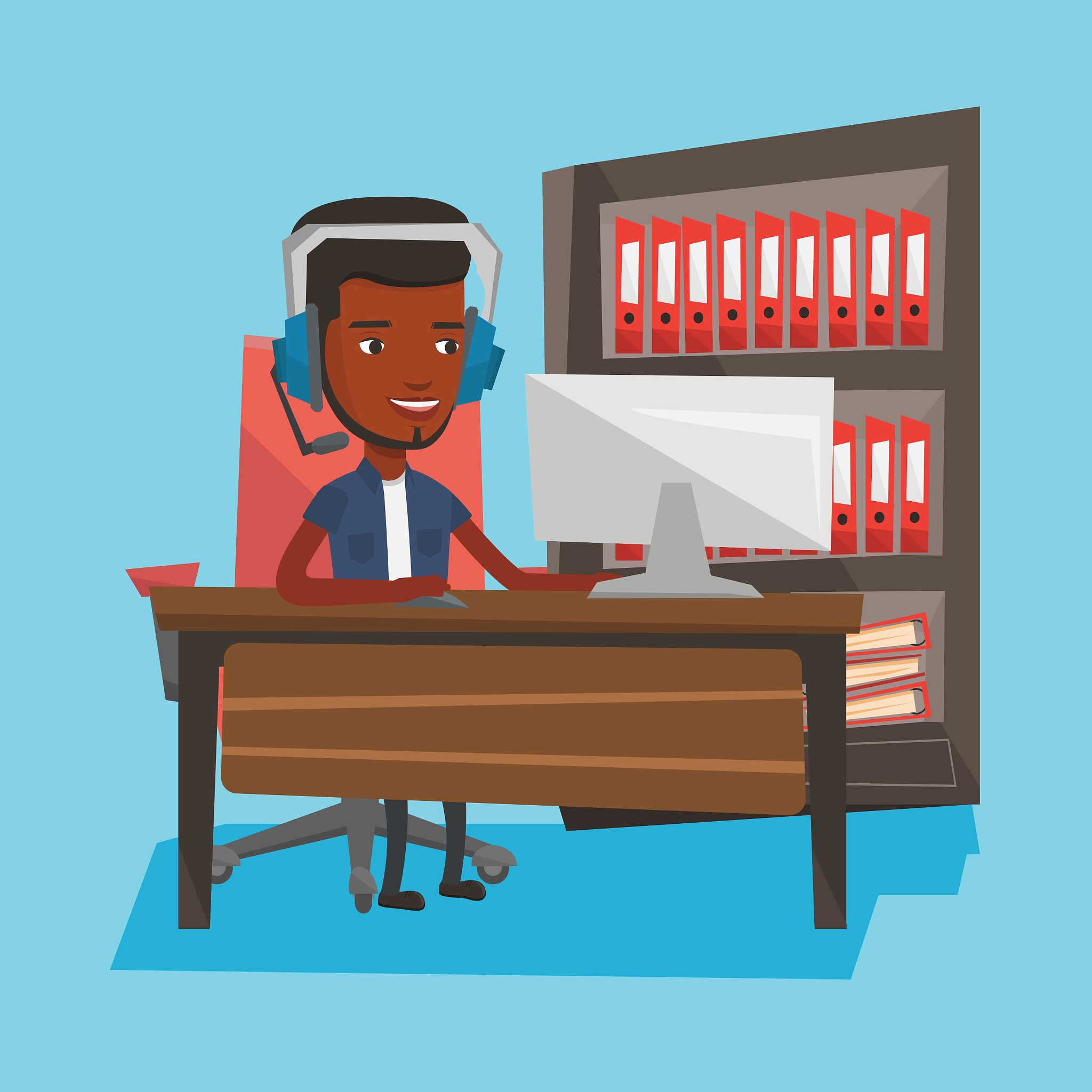 man playing computer game