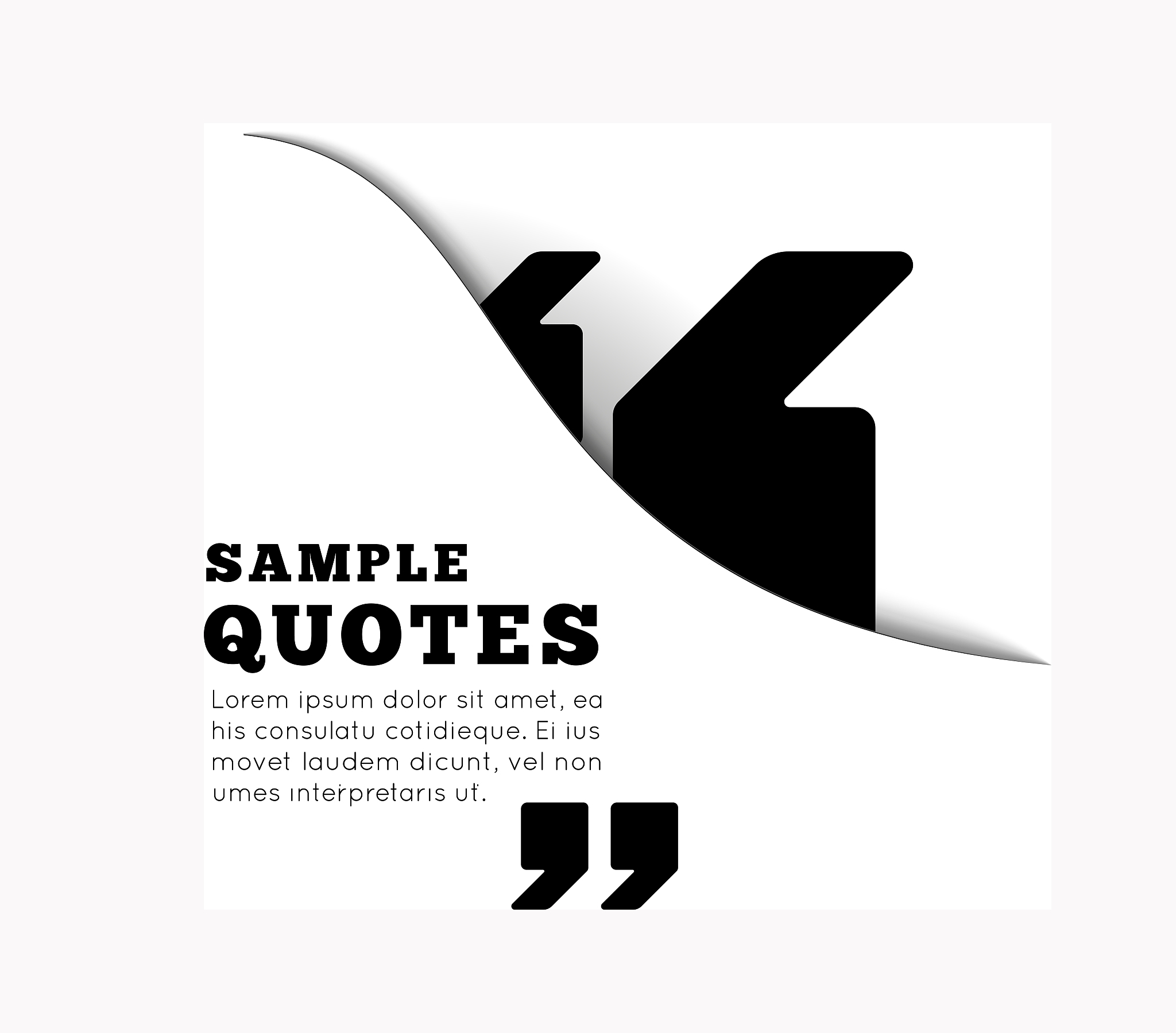 quote blank template on white background. vector illustration