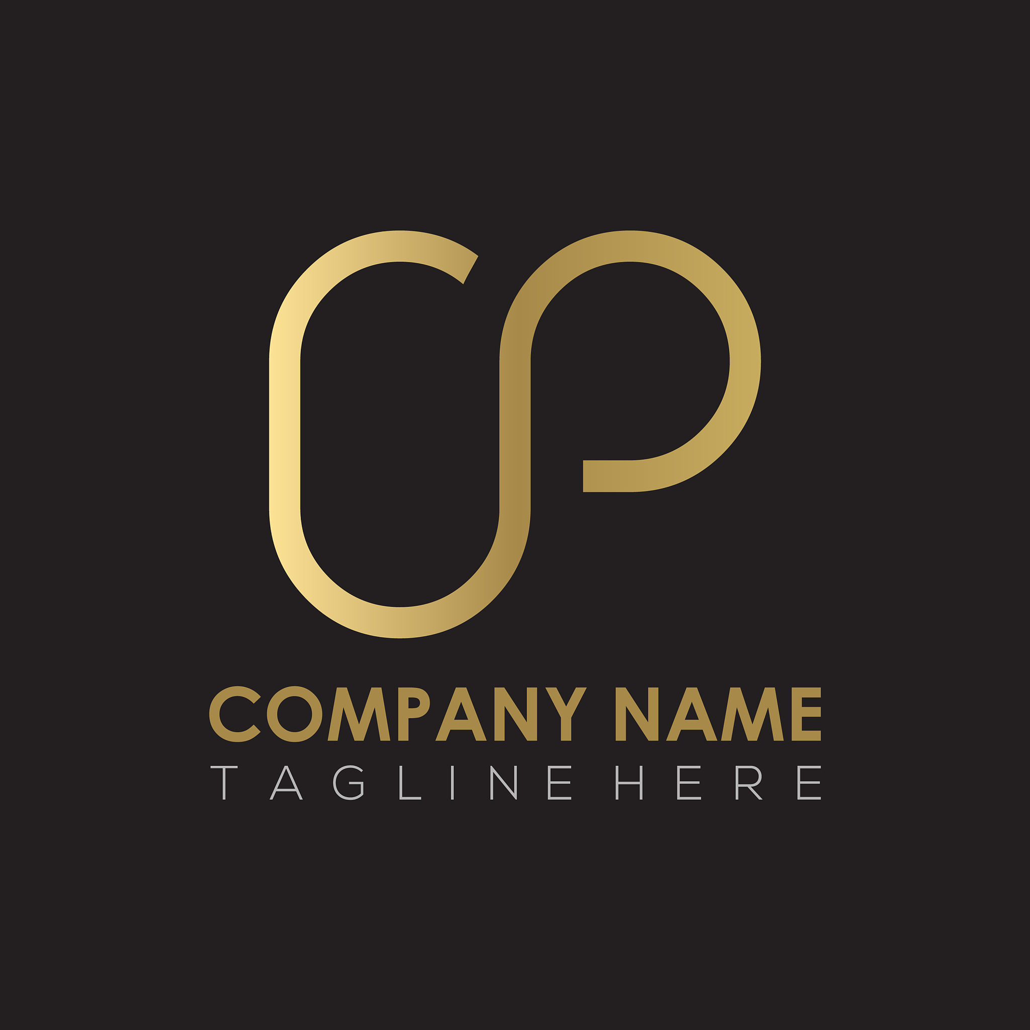 initial simple letter op logo design template